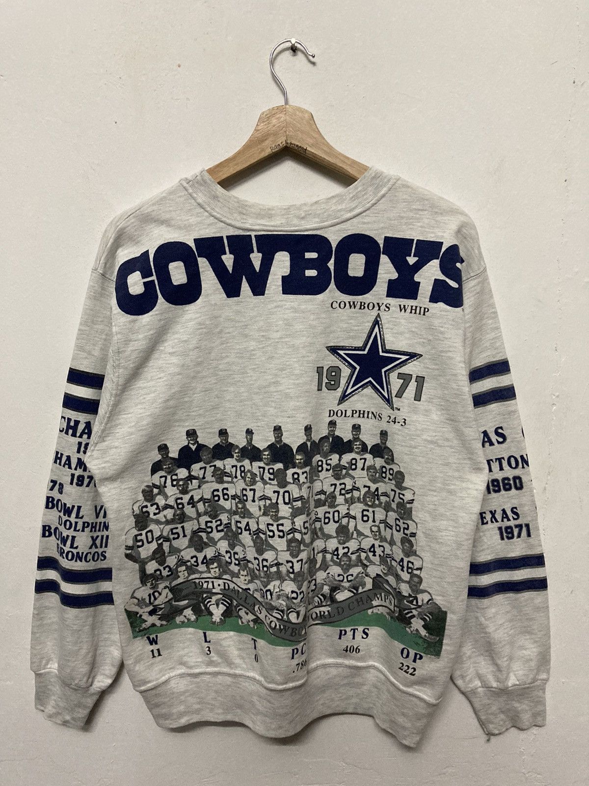 Vintage 90s Dallas Cowboys Long Gone Crewneck Swestshirt - 1
