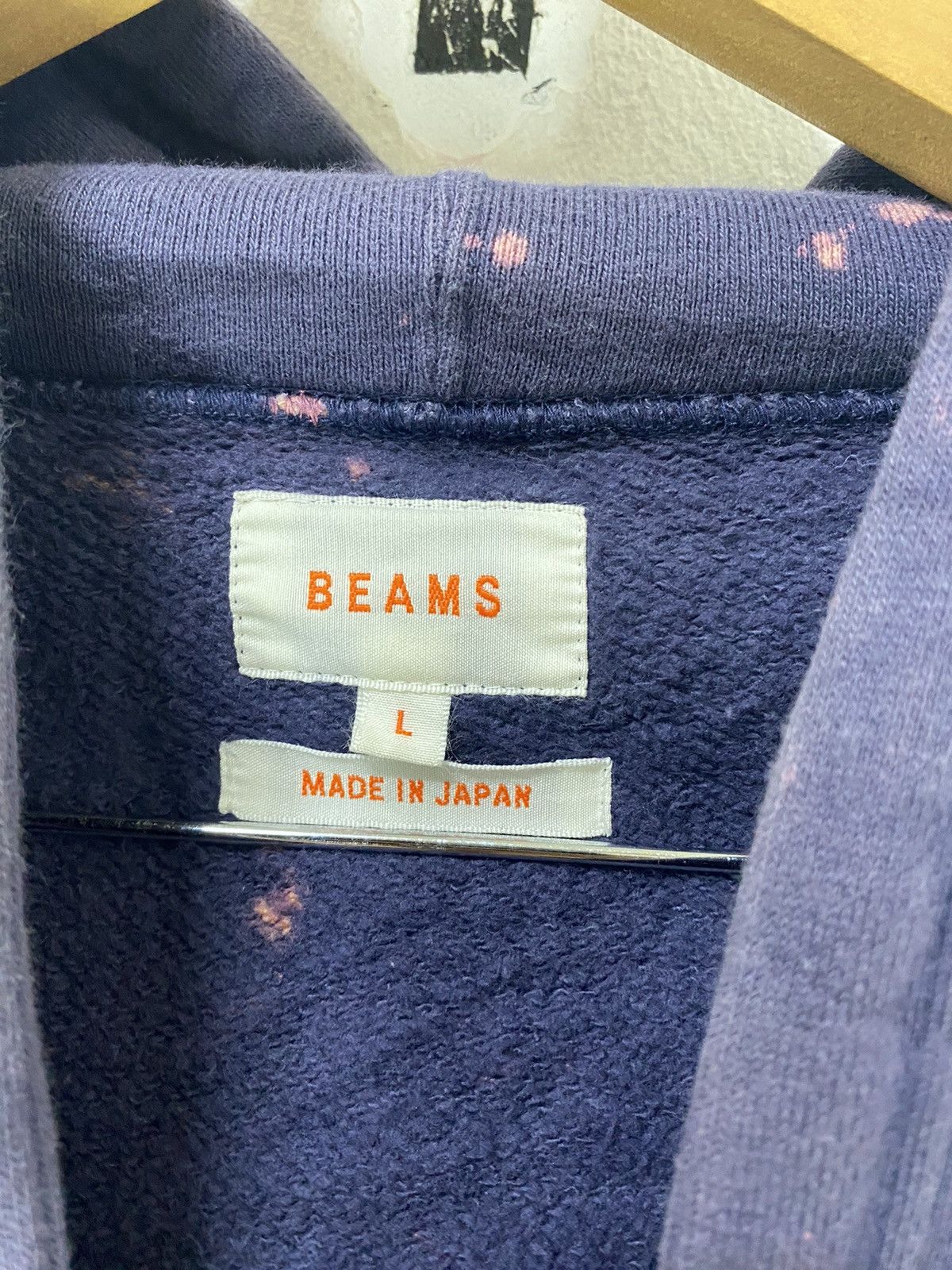 Beams Acid wash Hoodies Design Made In Japan - 3