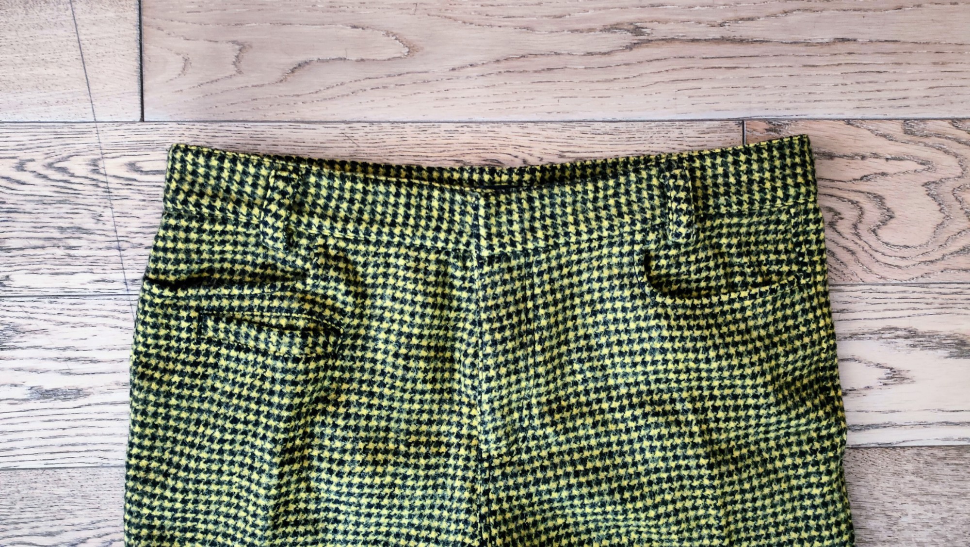 FW16 Yellow houndstooth wool cropped trousers - 7