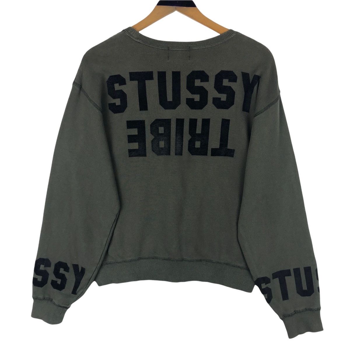 Vintage Stussy Tribe Crewneck Sweatshirt Spell Out Big Logo - 1