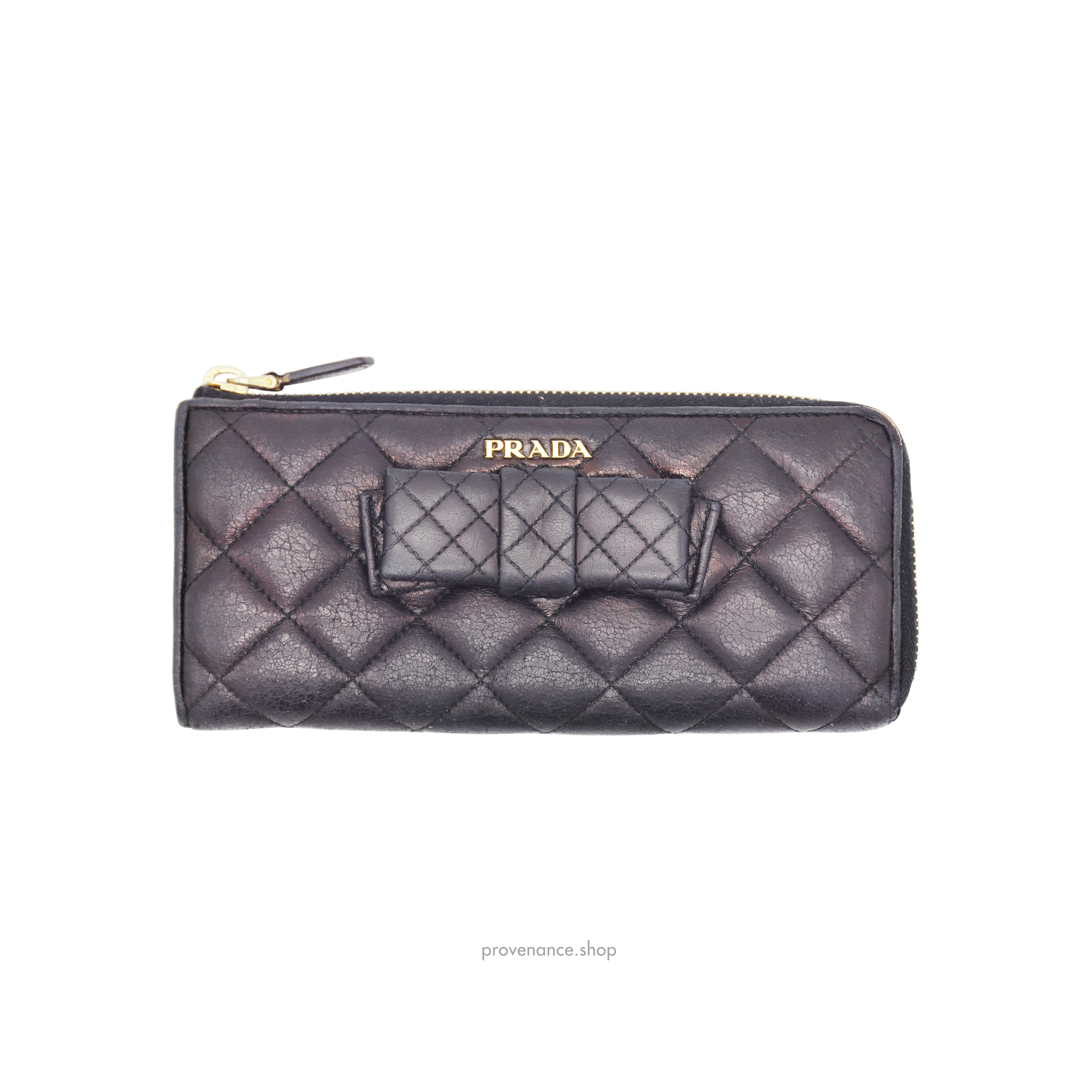 Prada Long Wallet - Quilted Black Calfskin Leather - 1