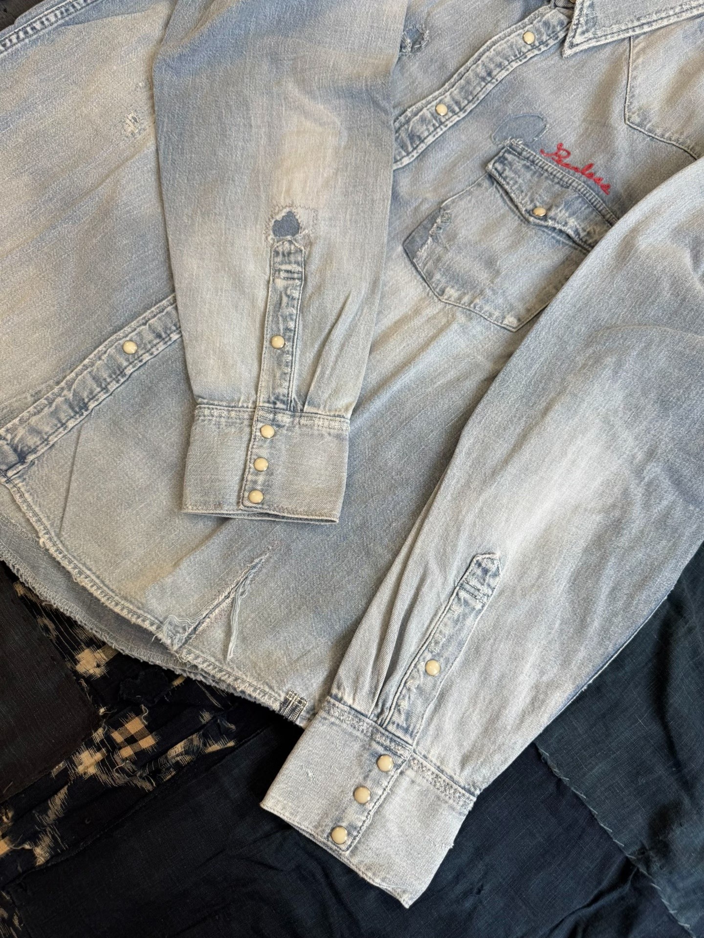 VISVIM 24AW SOCIAL SCULPTURE SHIRT CRASH embroidery destruction shirt - 9