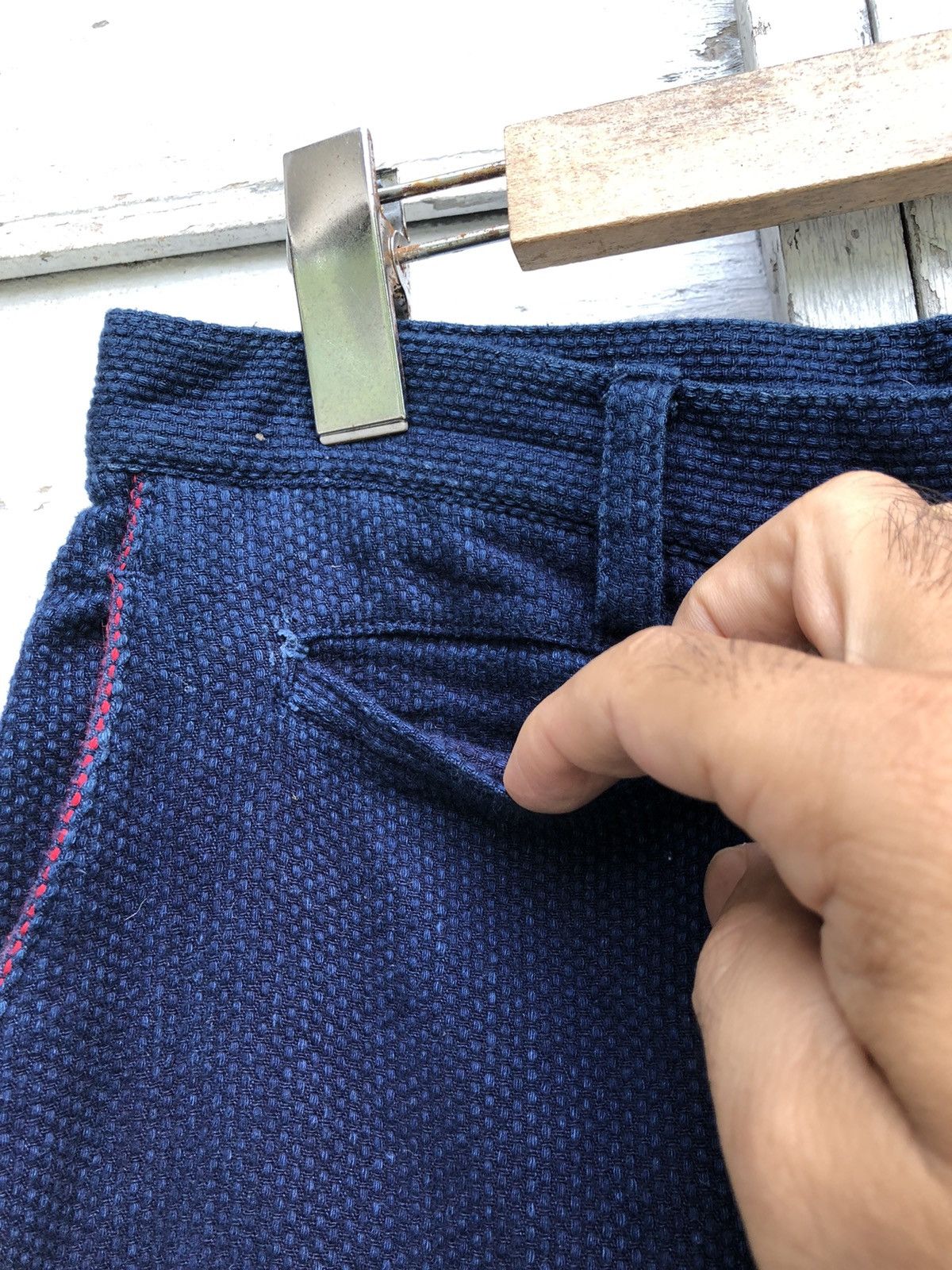 Blue Blue Pure Indigo Dyed Linen Work Pant - 9