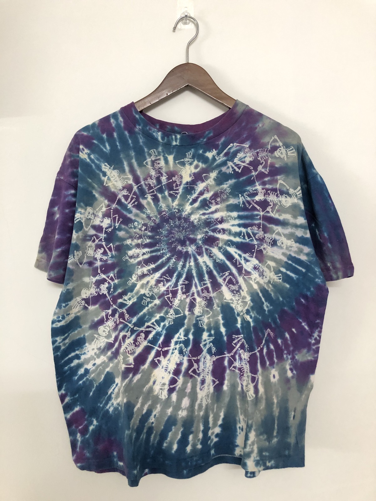 Vintage - Vintage 90’s Grateful Dead Spiral Bones Tie Dye Band T-Shirt - 1