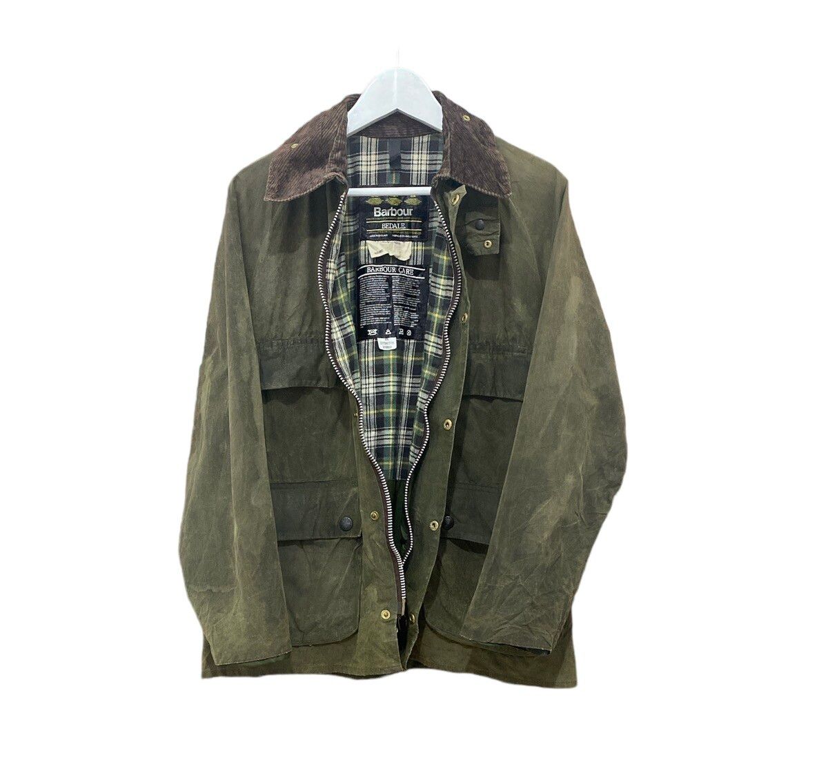 Barbour Bedale Waxed Cotton Jacket Made England - 3