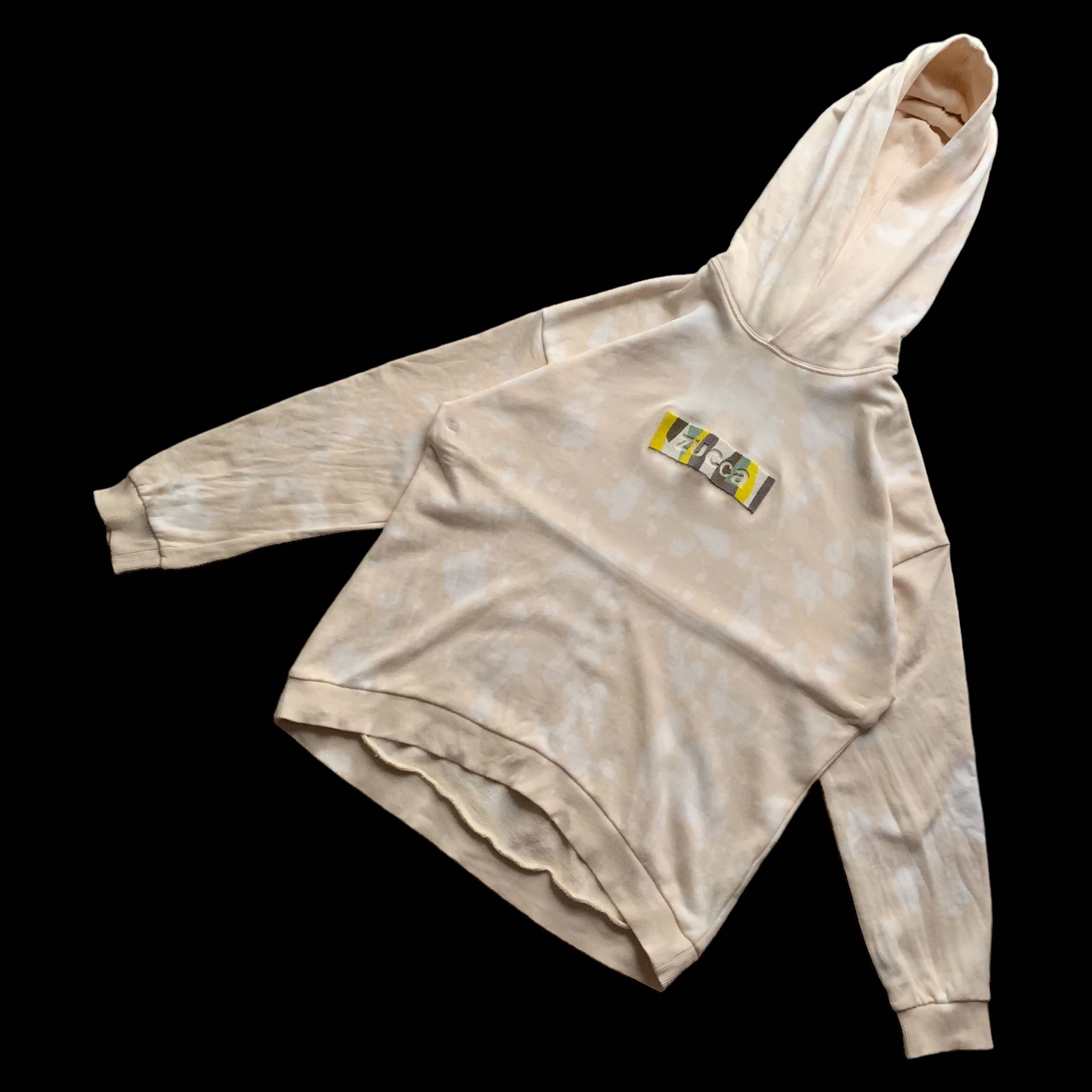 Zucca by Issey Miyake Logo Box Custom Bleached Pullover Hoodies - 1