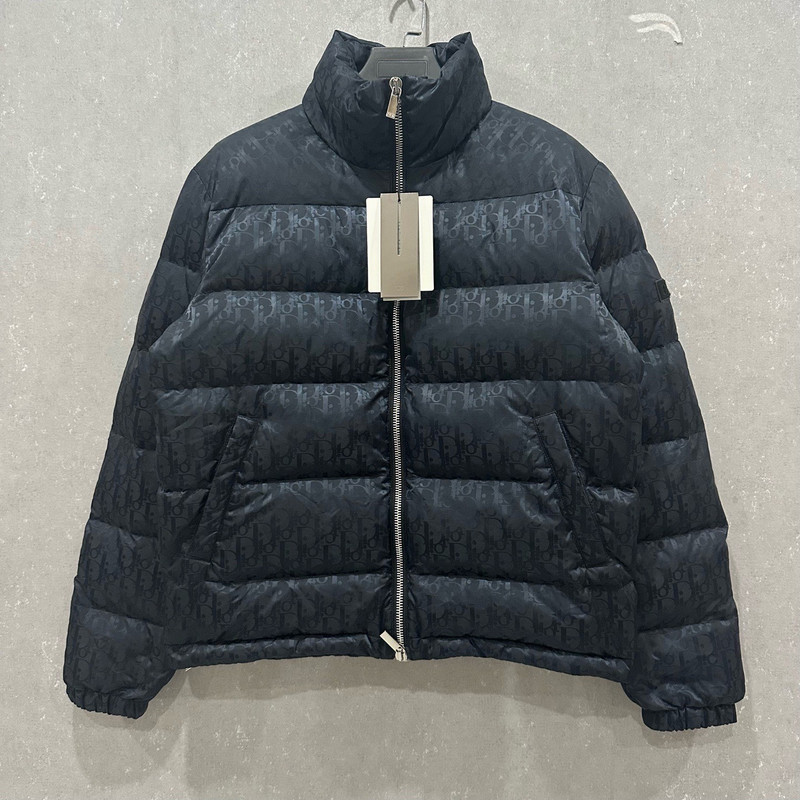 Dior logo all-over print down jacket - 1