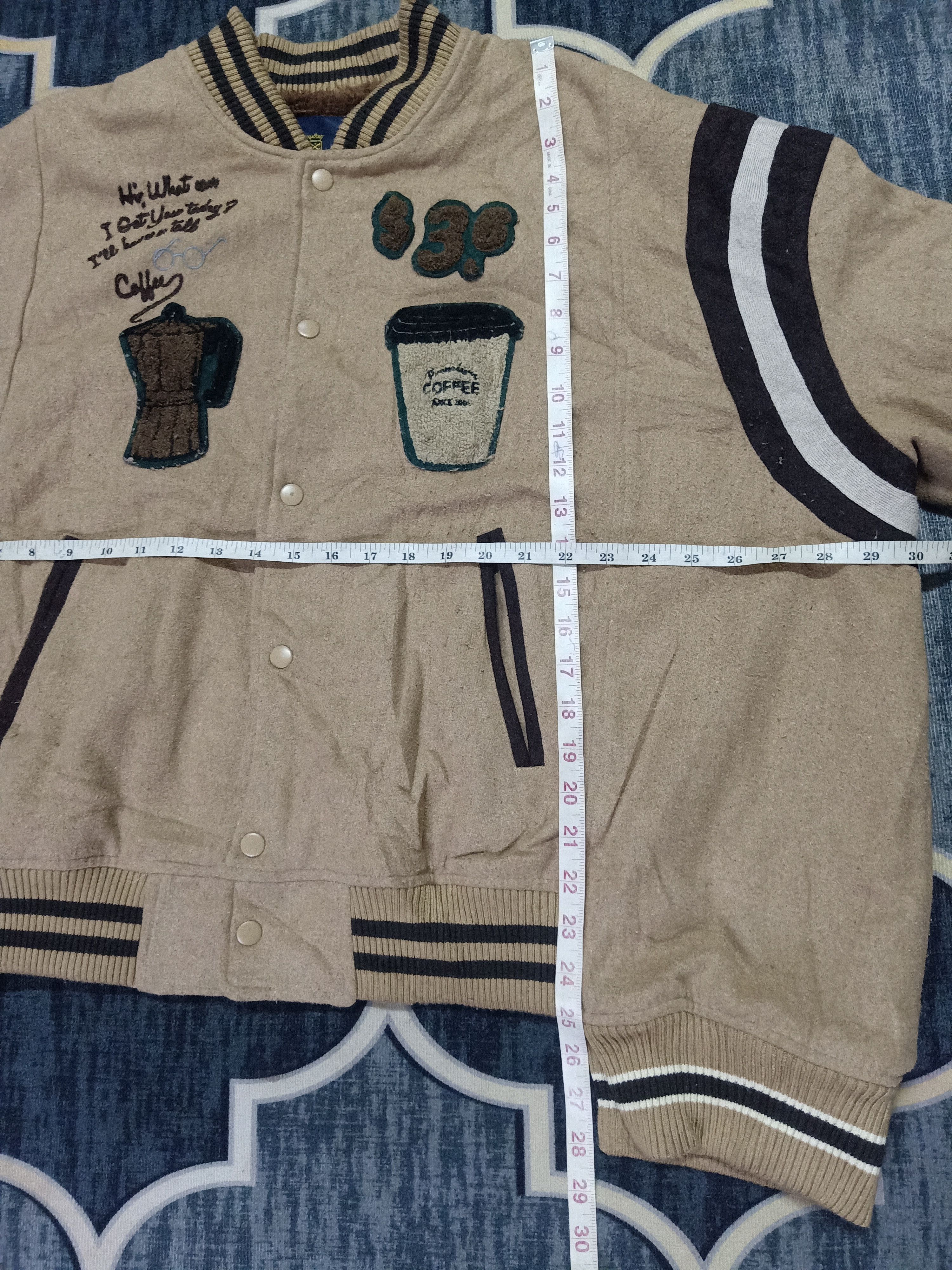 Japanese Brand - Rivet & Surge Coffee Design Varsity Jacket - 10