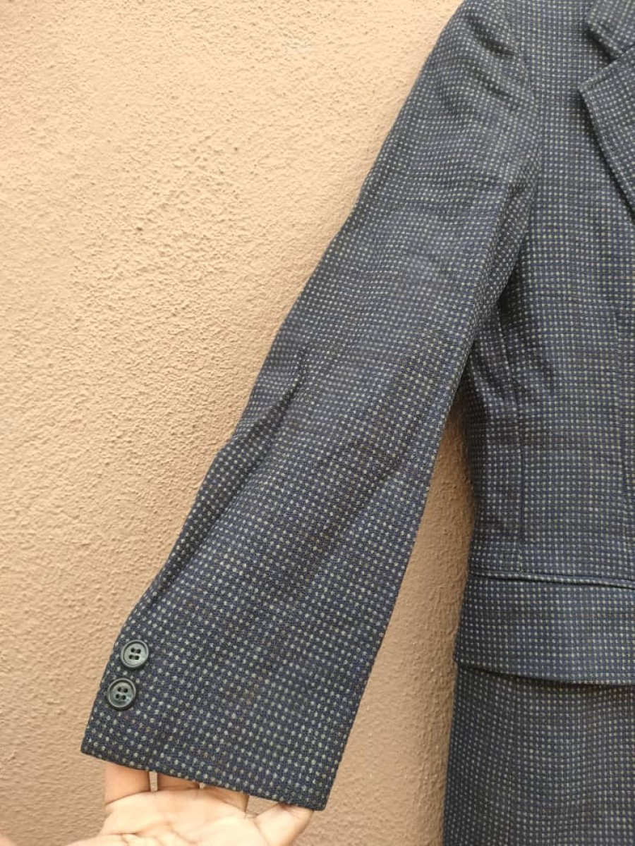 's Checkered Wool Jacket Blazer - 4