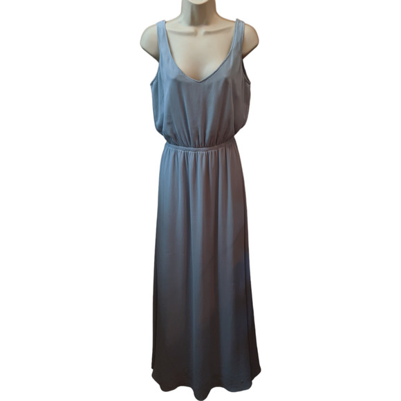 Show Me Your Mumu Dusty Blue Silver Sage Crisp Kendall Maxi Dress XXS - 3