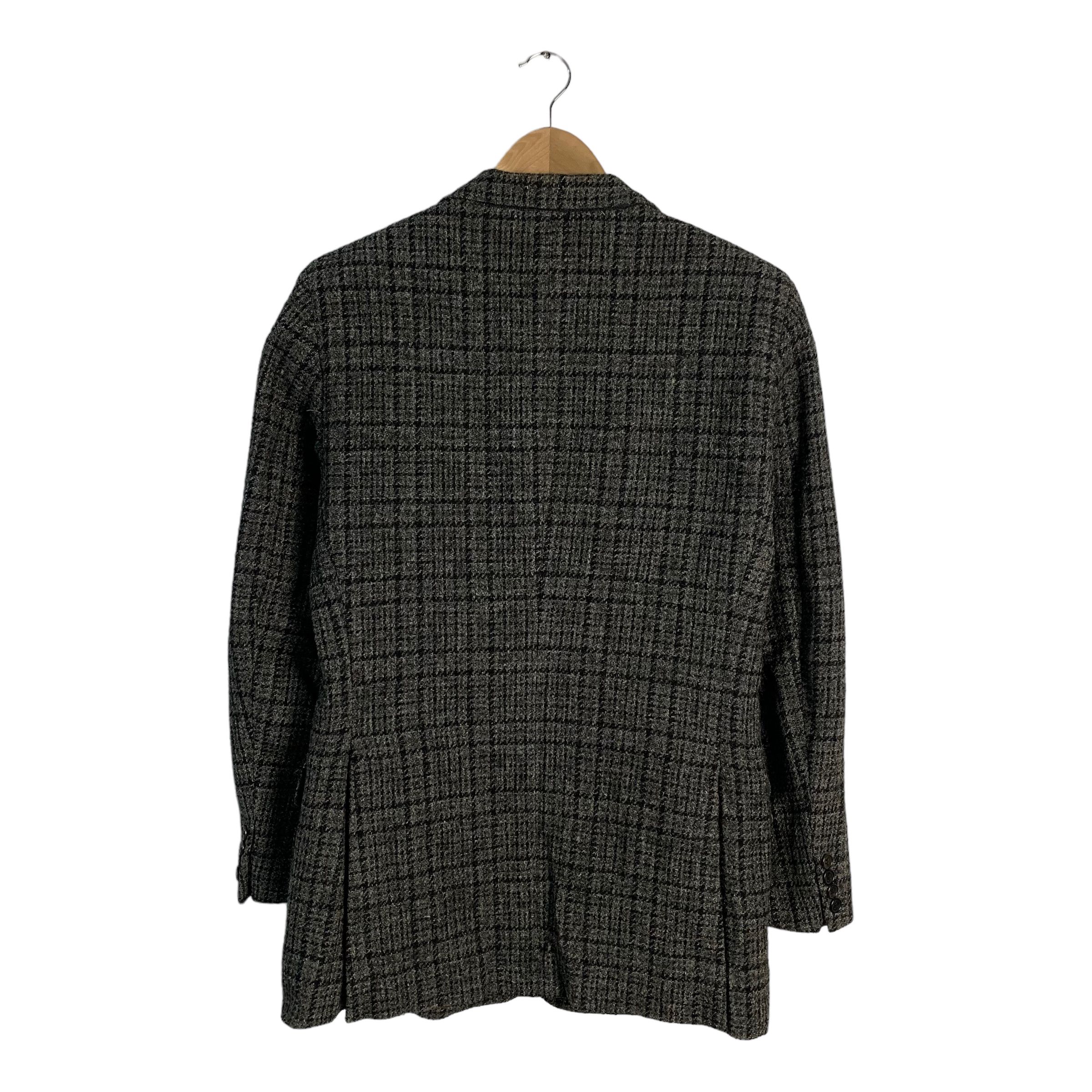 Burberrys x Harris Tweed Checkered Wool Blazer Jacket - 7