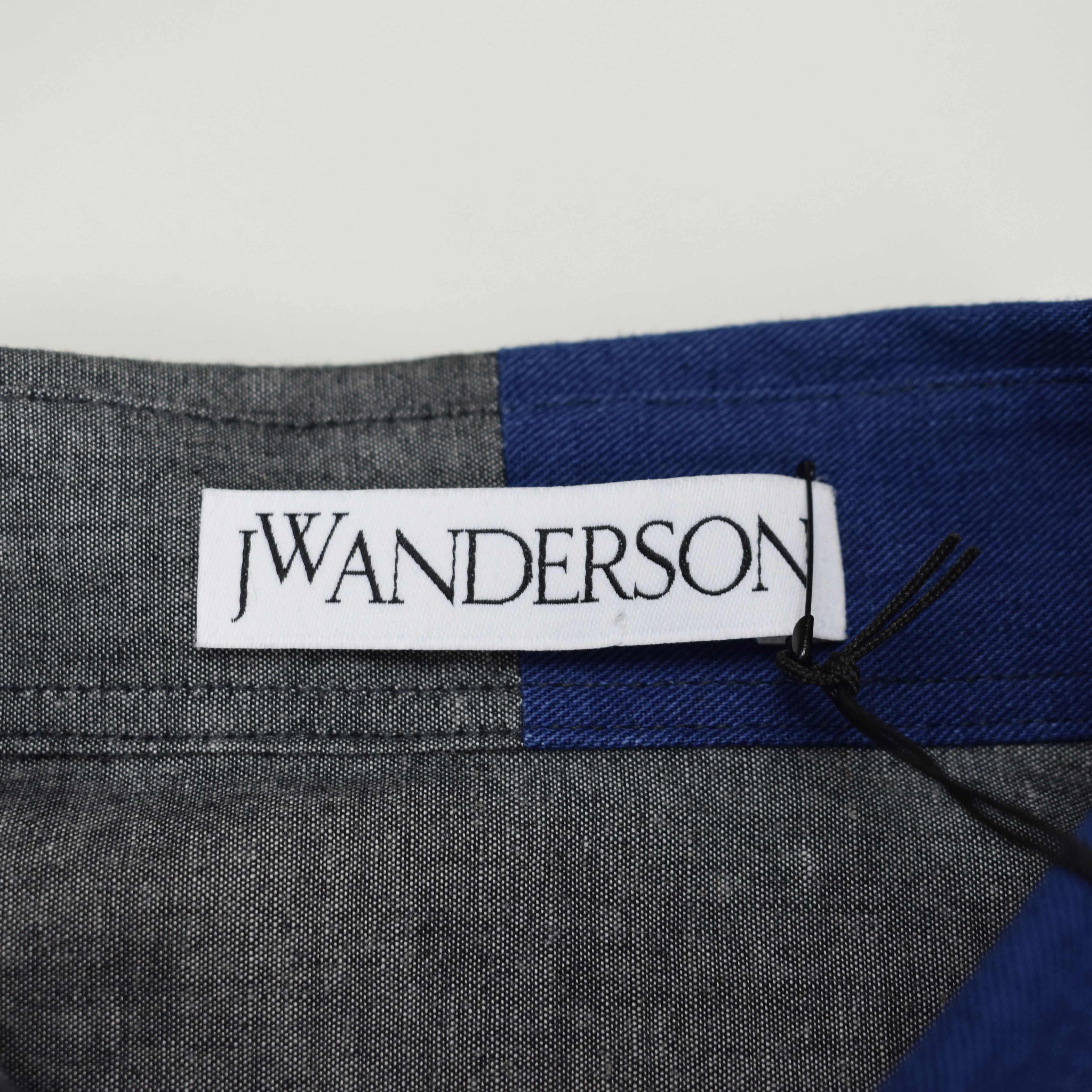 J.W.Anderson - JWA Logo Blue Paneled Button Down Shirt - 3