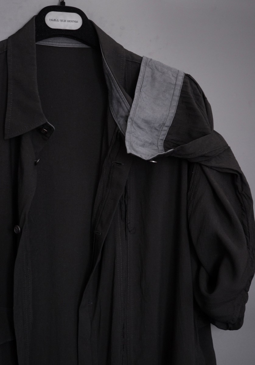 Pour Homme Long Oversized Black Shirt - 6