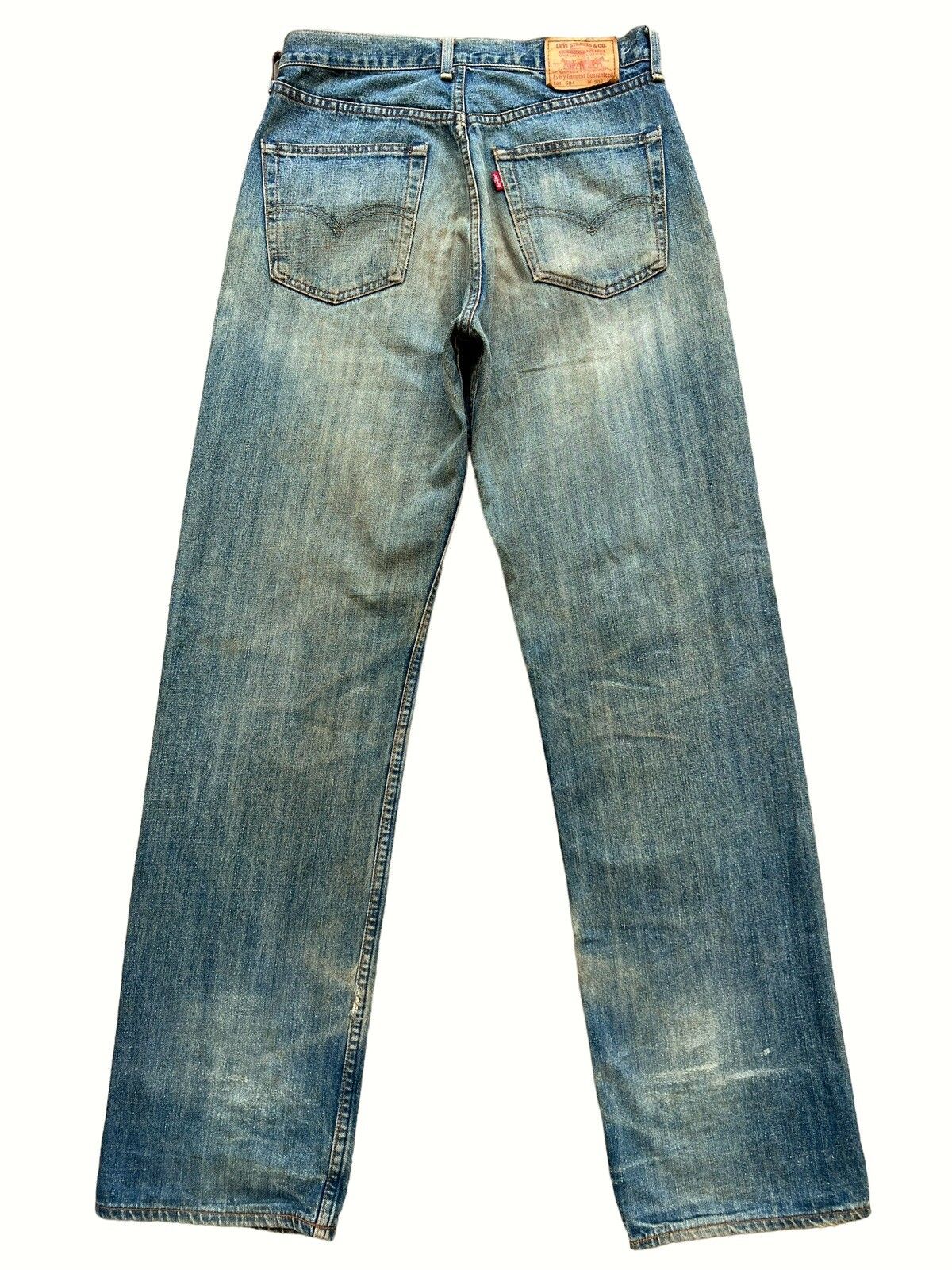 Vintage 90s Levis Distressed Mudwash Patch Denim Jeans 30x35 - 2