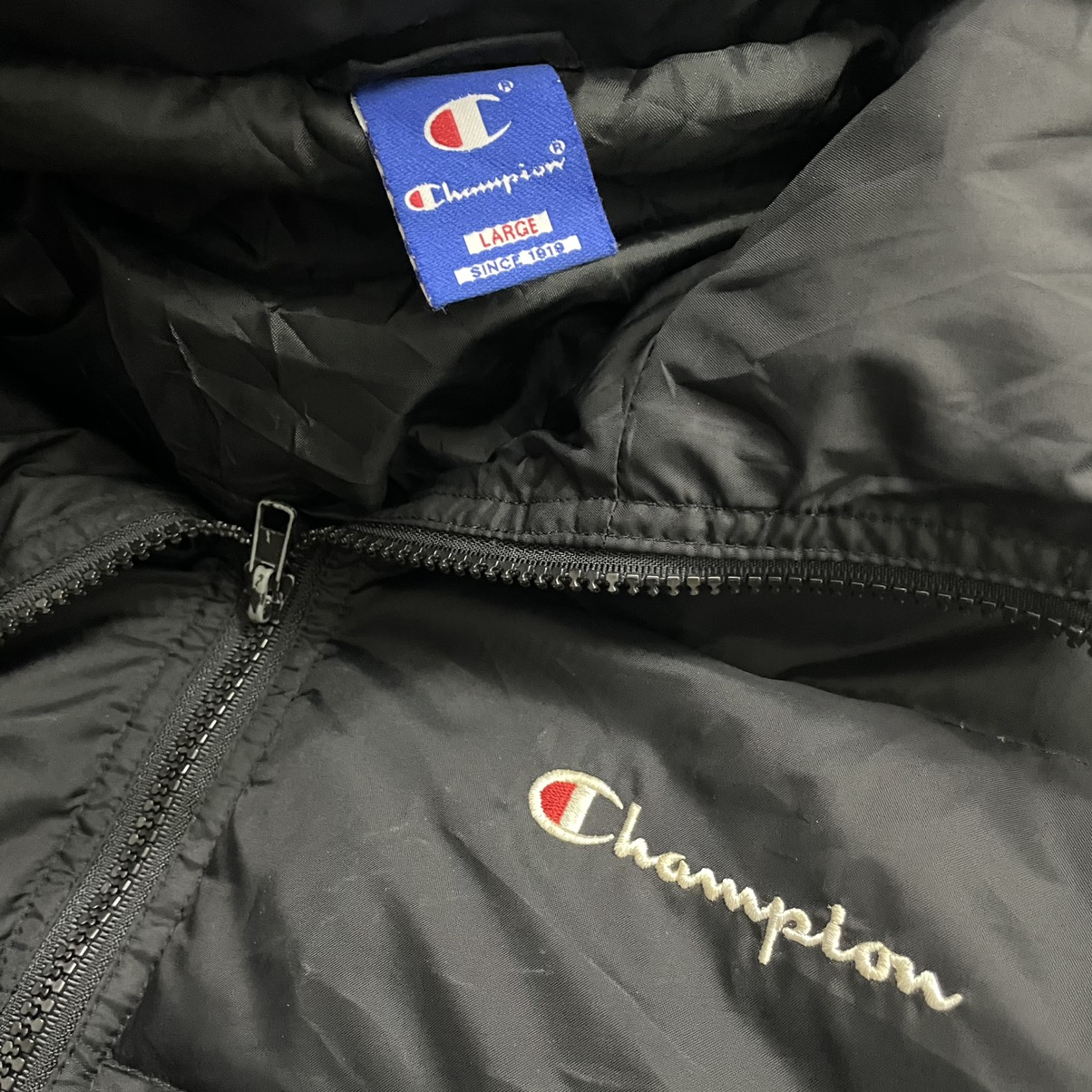 Vintage - Vintage Champion Down Puffer Jacket Spellout Logo - 7