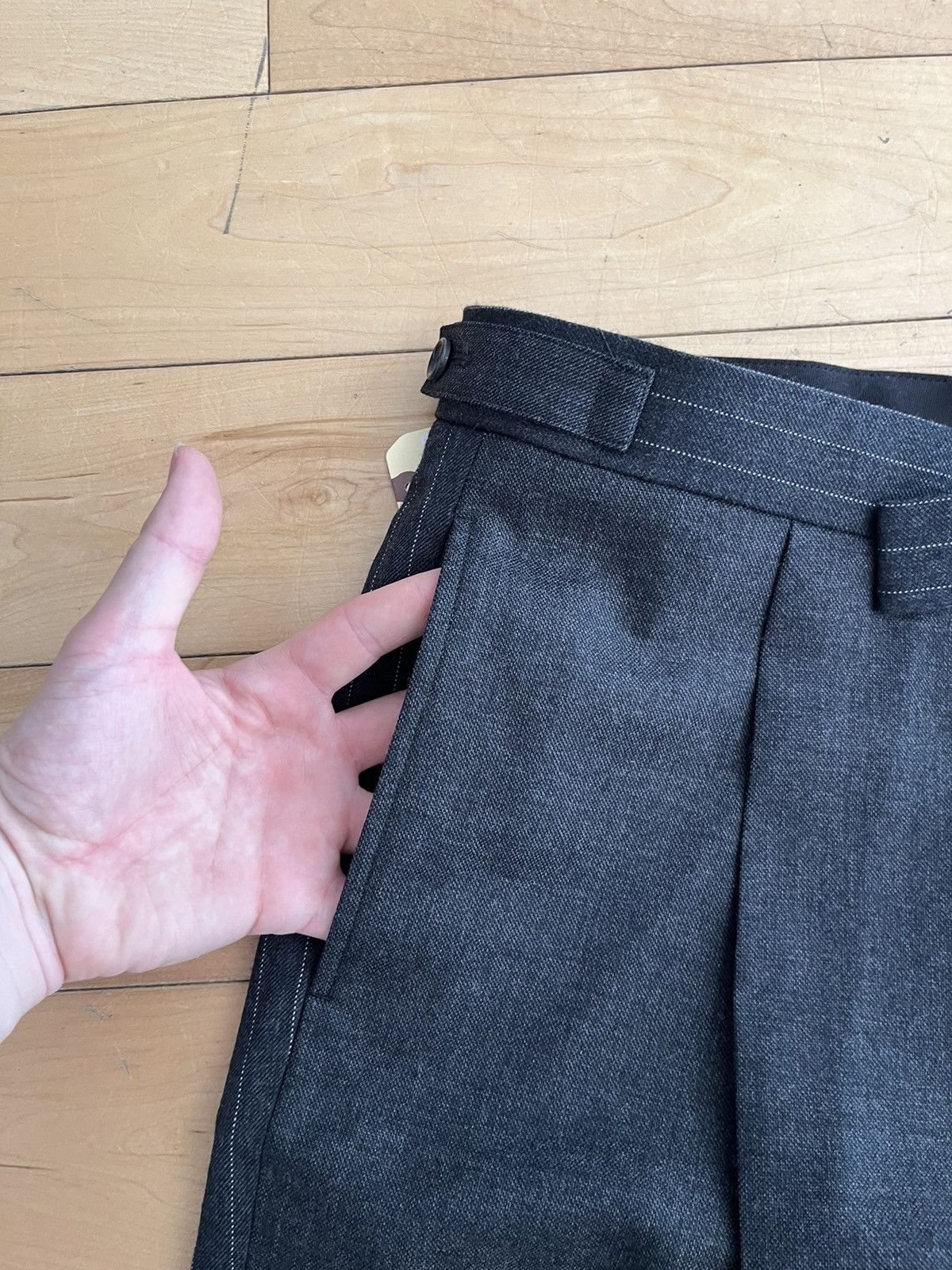 NWT - Thom Browne Panelled Pinstripe Wool Trousers - 7