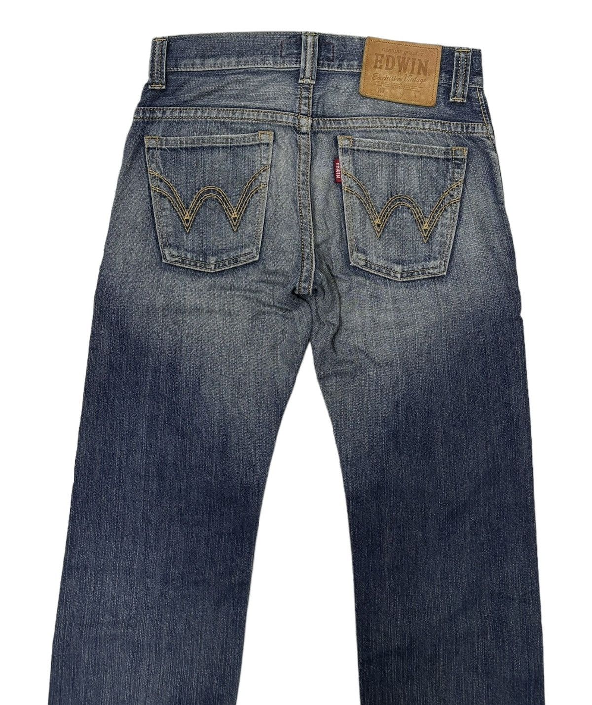 VINTAGE EDWIN XU DISTRESSED DENIM JEANS - 4