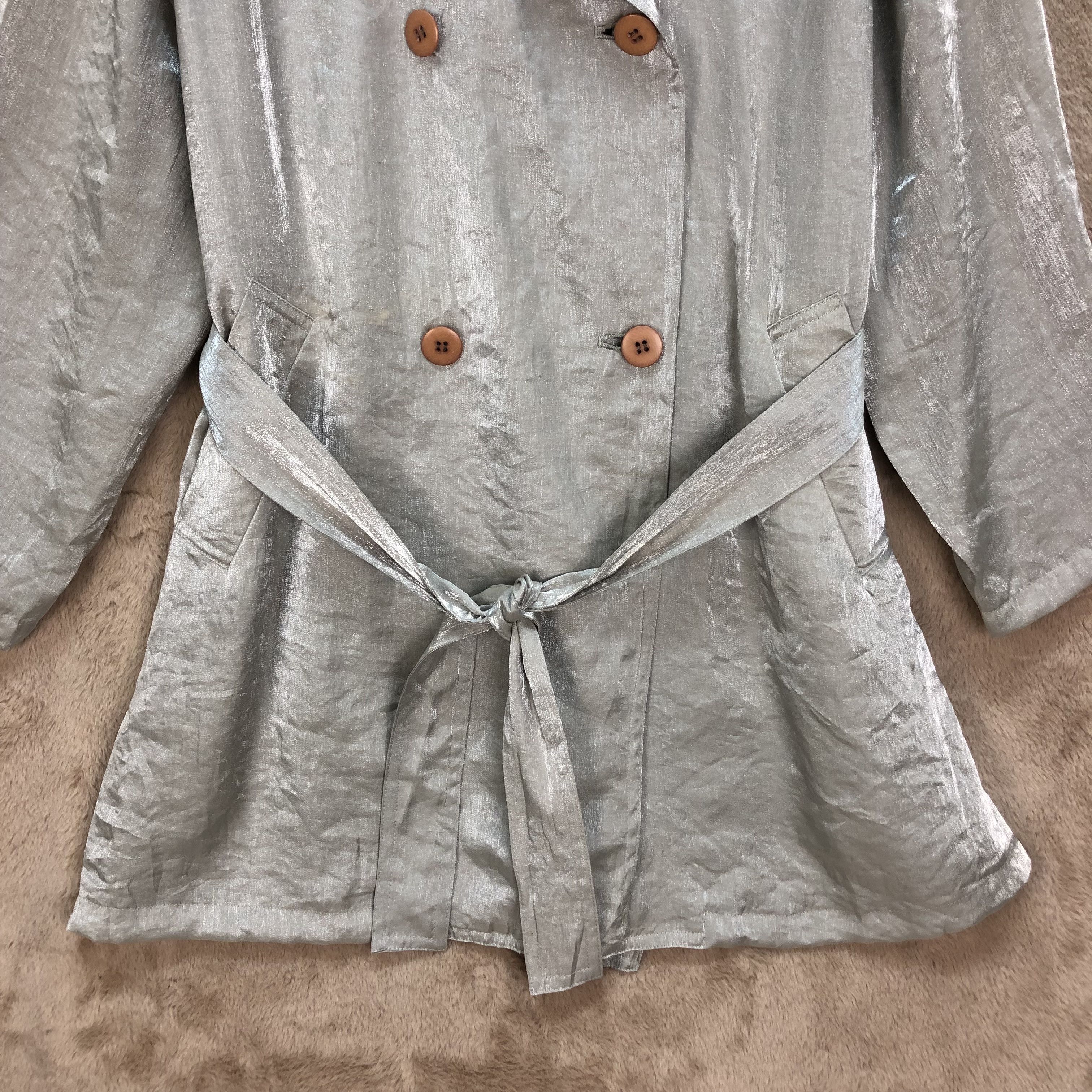 Vintage - BIGI SILVER LIGHT DOUBLE BREASTED TRENCH COAT #6411-65 - 3