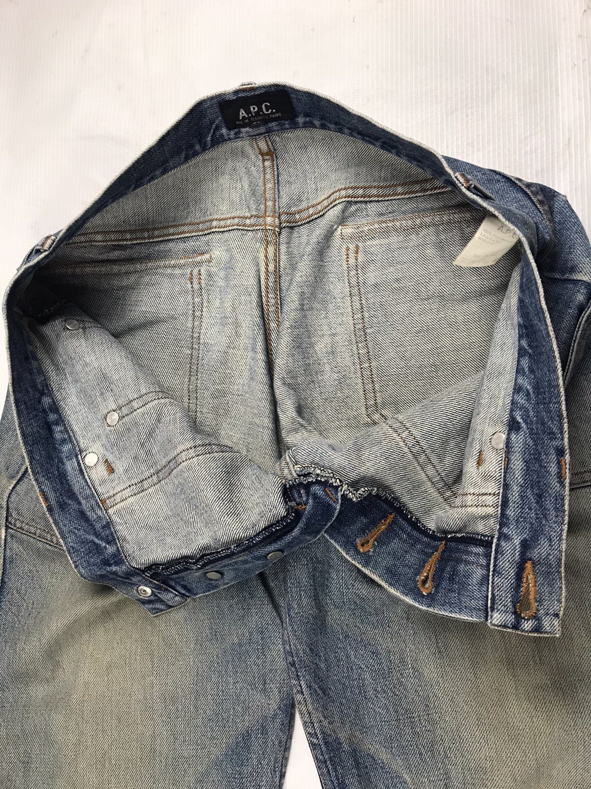Rare!! A.P.C patch pocket distressed denim Made in Japan - 7