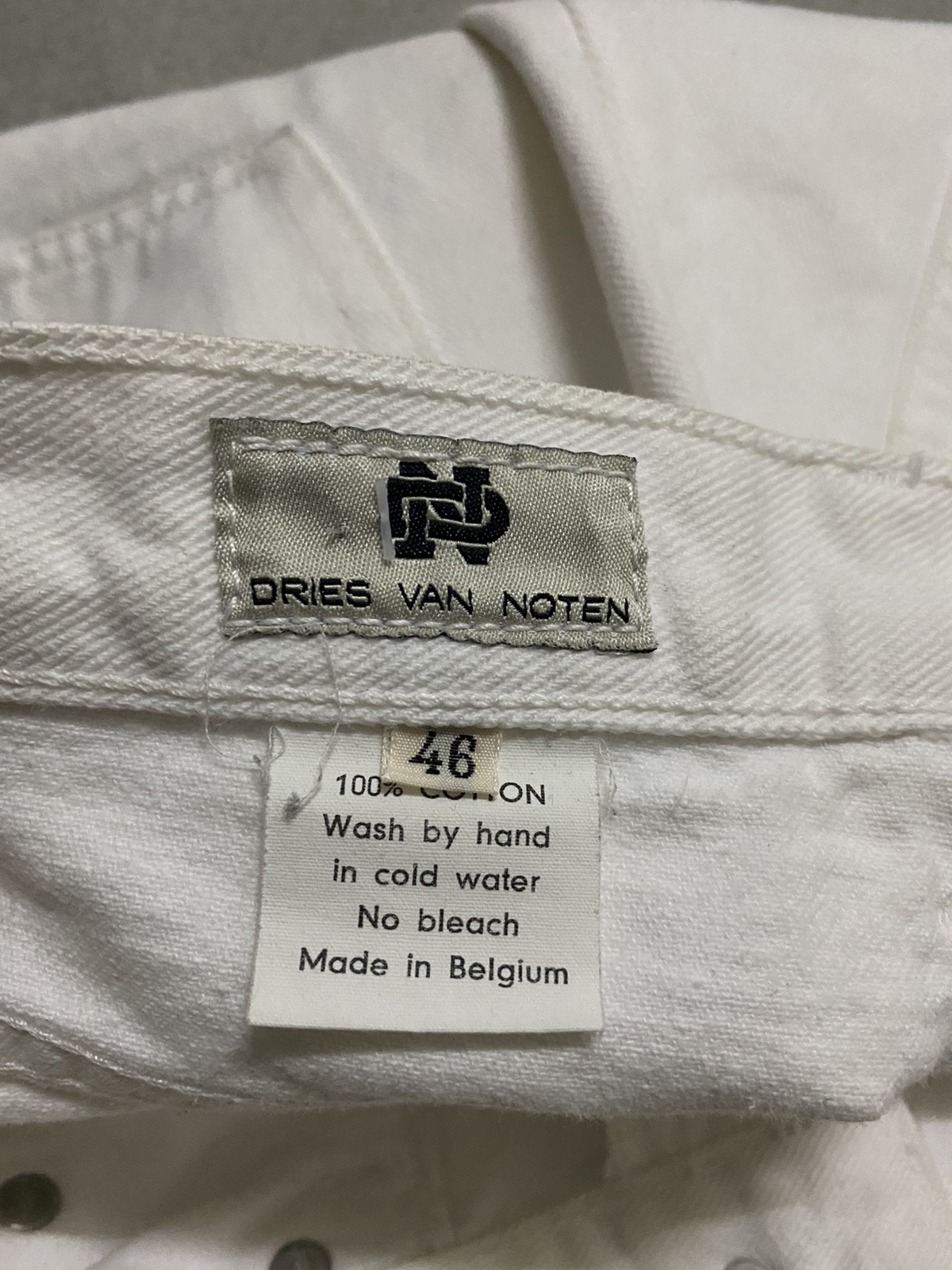 Vintage Dries Van Noten Wide leg White Denim Jeans - 4