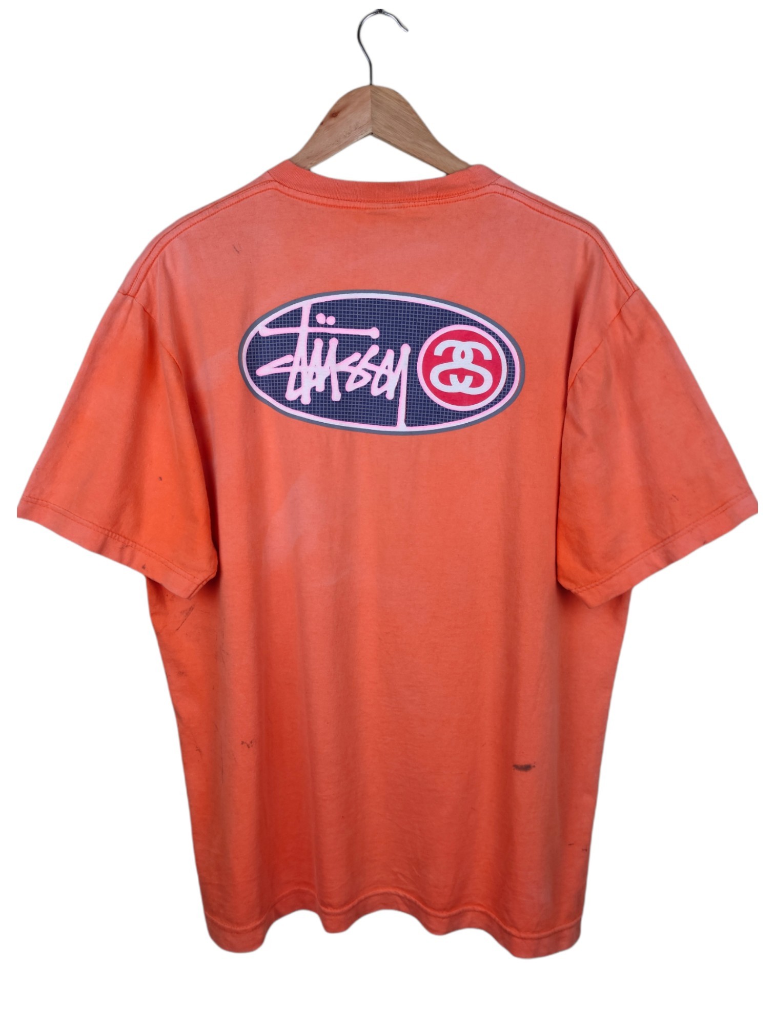 Vintage - Vintage Stussy Big Spellout Distressed & Sunfaded Shirt - 1