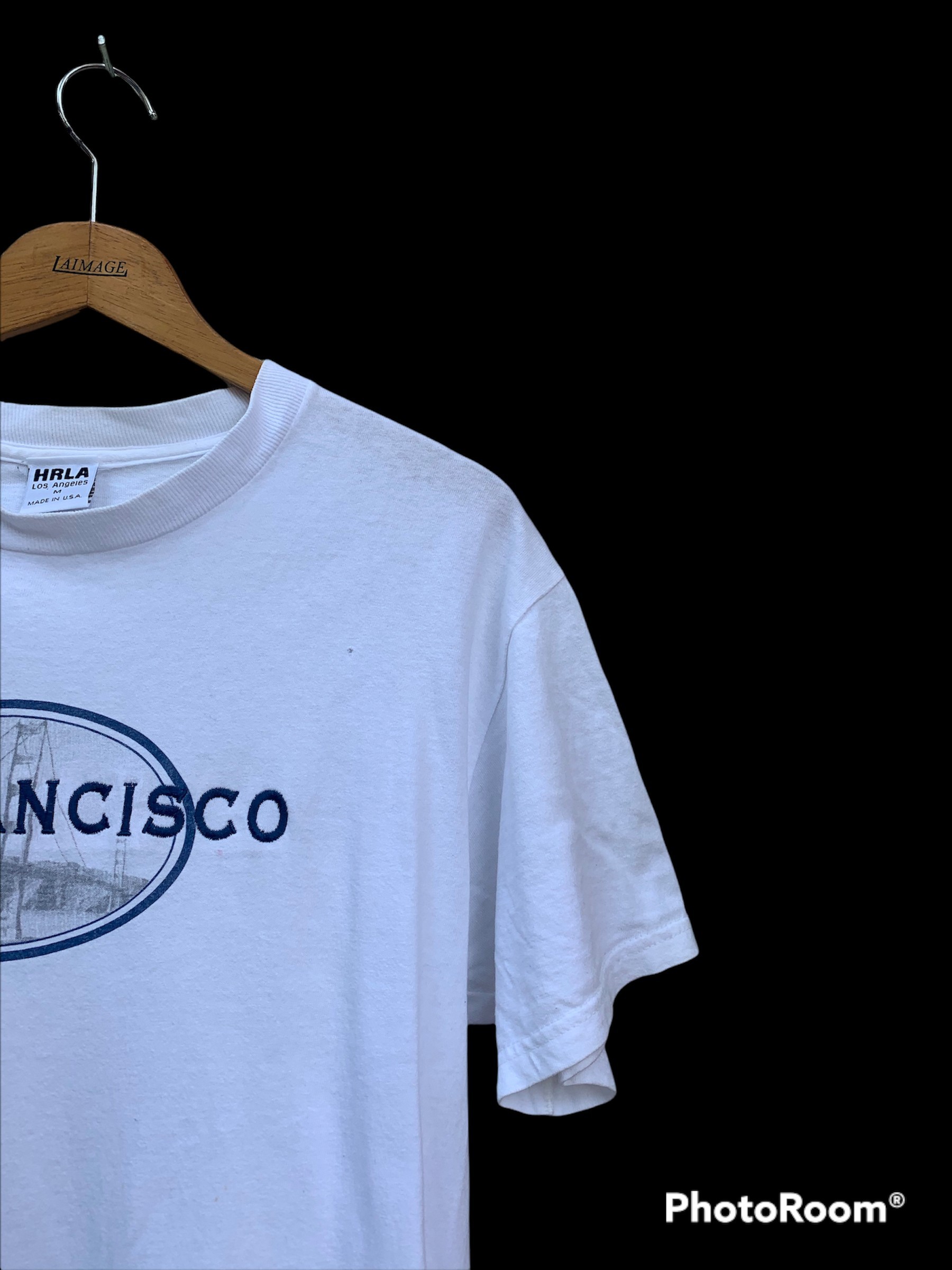 Made In Usa - Vintage HRLA Usa San Francisco Embroided Tee/T-Shirt - 4