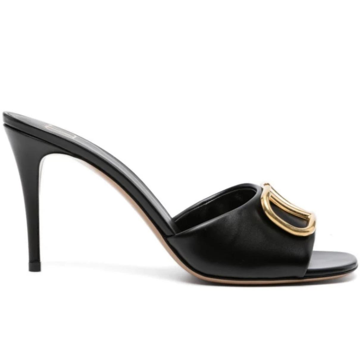 VLogo leather heels - 2