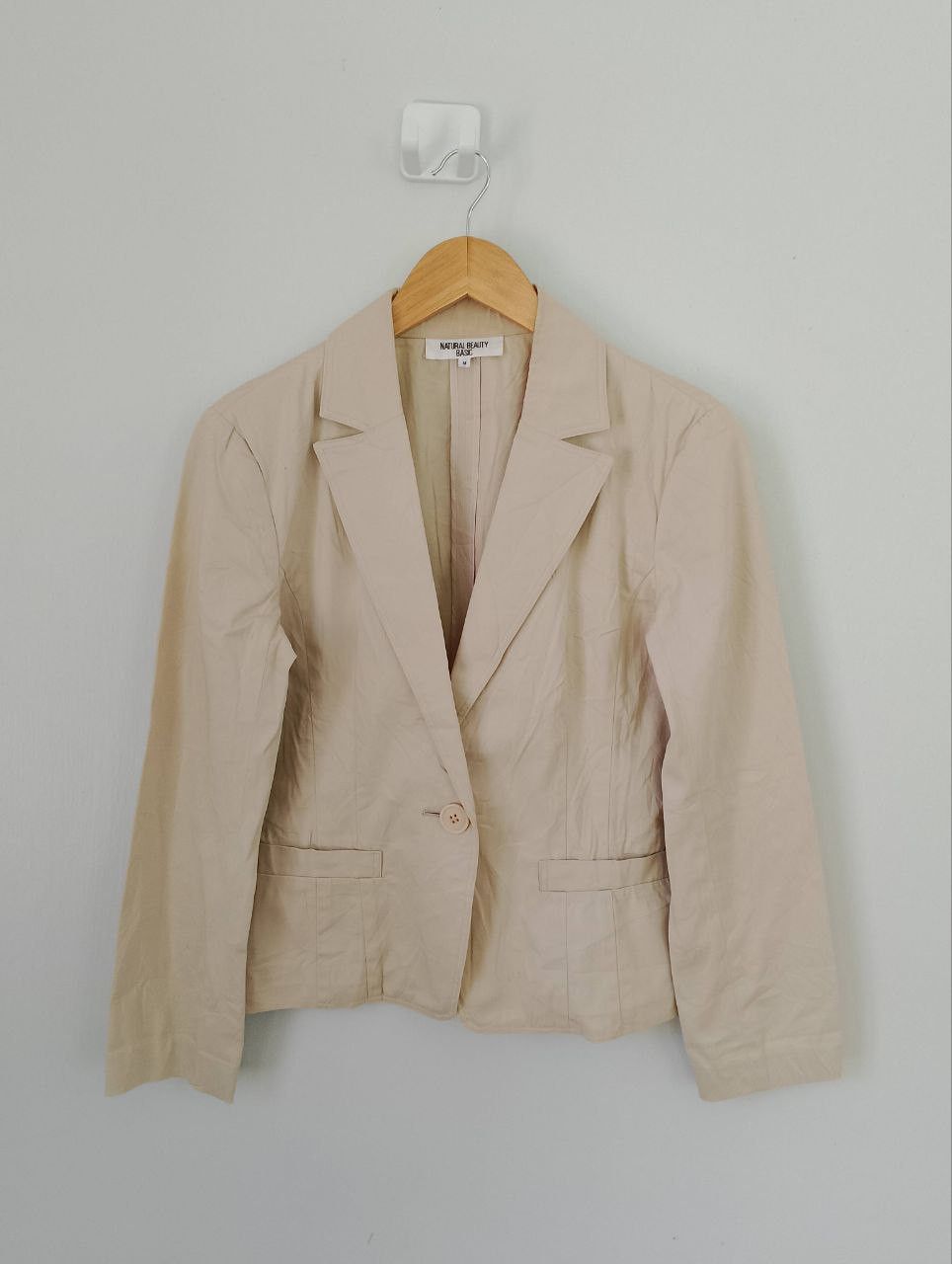 Archival Clothing - NATURAL BEAUTY BASIC Beige Single Breasted Suit Blazer - 2