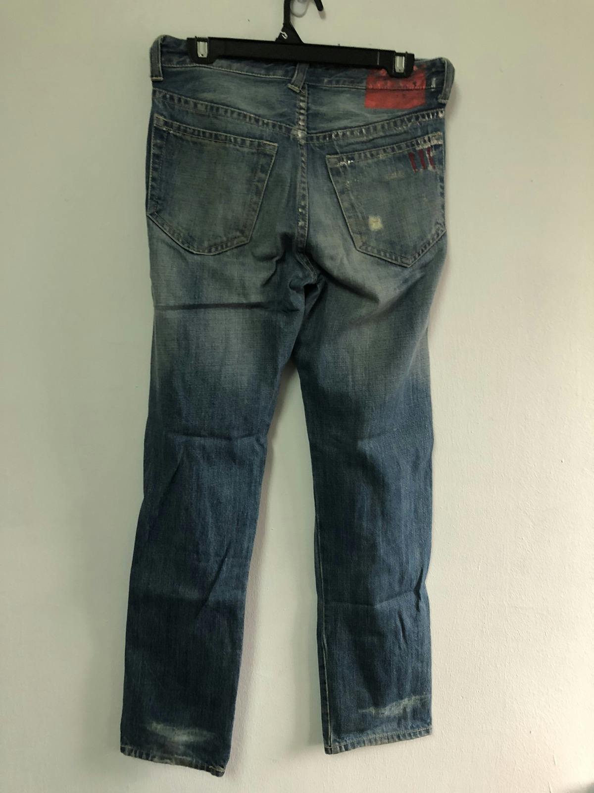 BEAMS Denim Jeans with Silver Paint - 5