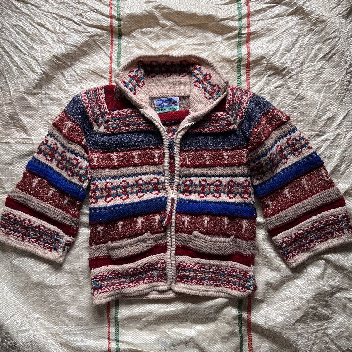 Vintage - Handmade Navajo Frantic Sweater Wool Made In Equador - 17