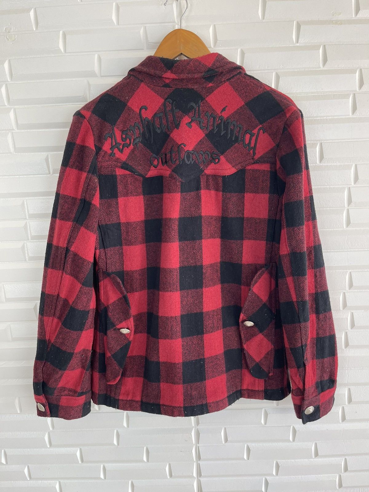 Vintage Flannel Tartan Jackrose Asphalt Animal Outlaws - 1