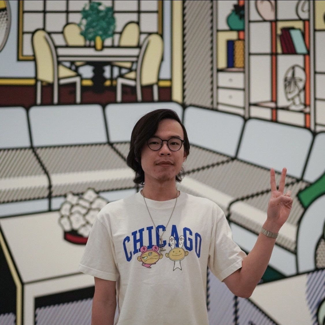 Takashi Murakami - Summer 2017 MCA Chicago “Friends” collegiate font tee - 7