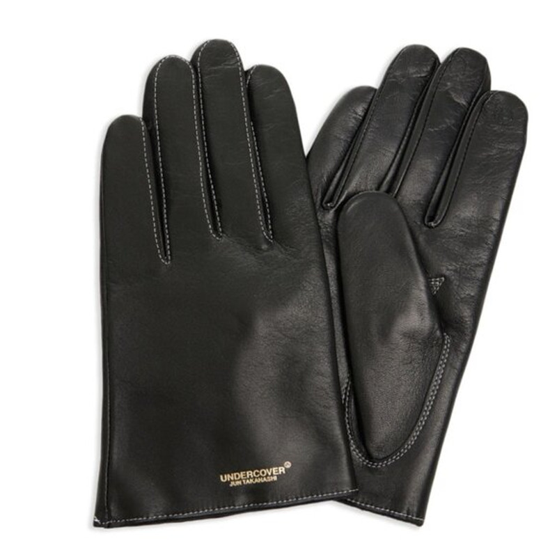 BNWT AW23 UNDERCOVER BLACK LEATHER GLOVES L - 1