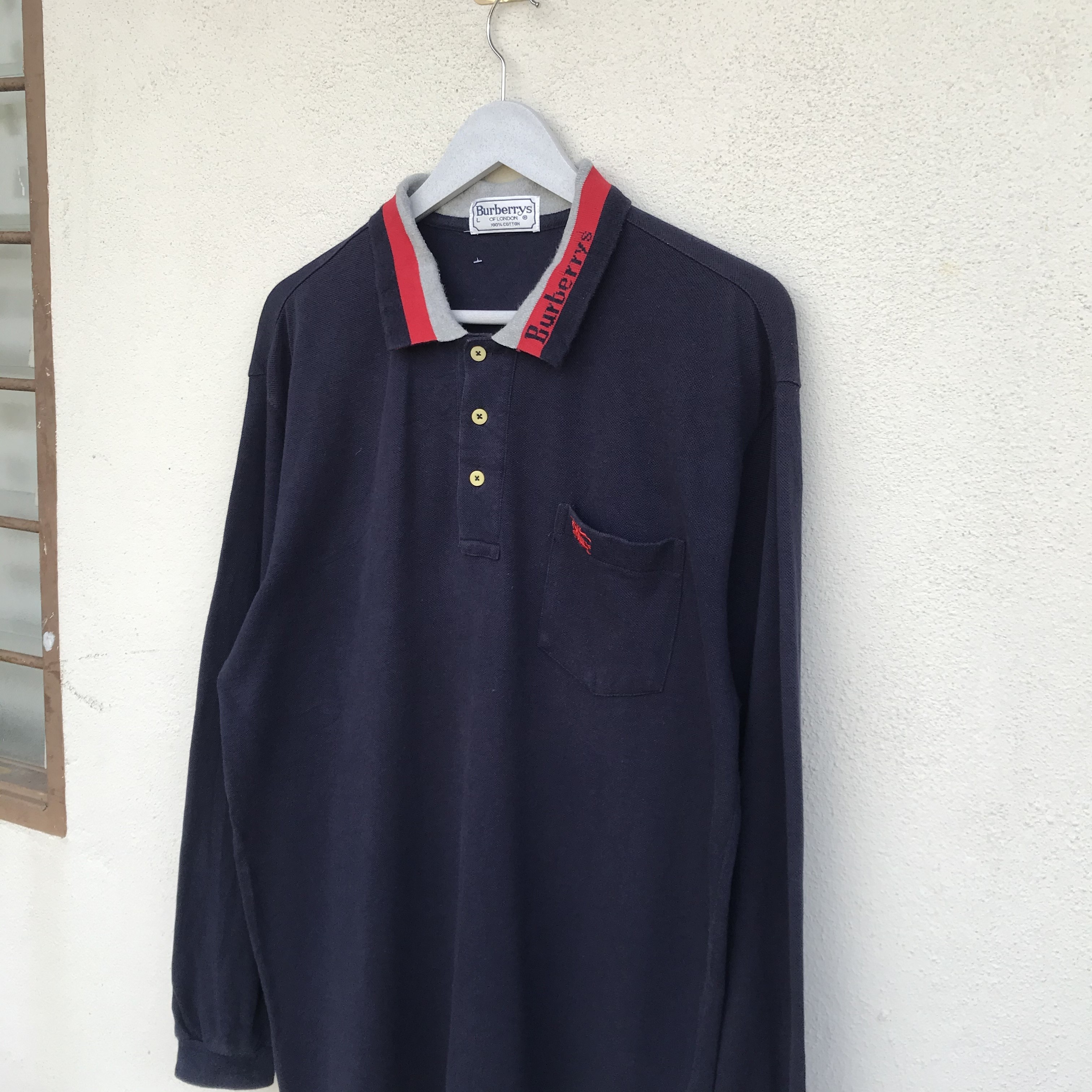 Vintage burberrys spell out logo polo - 5