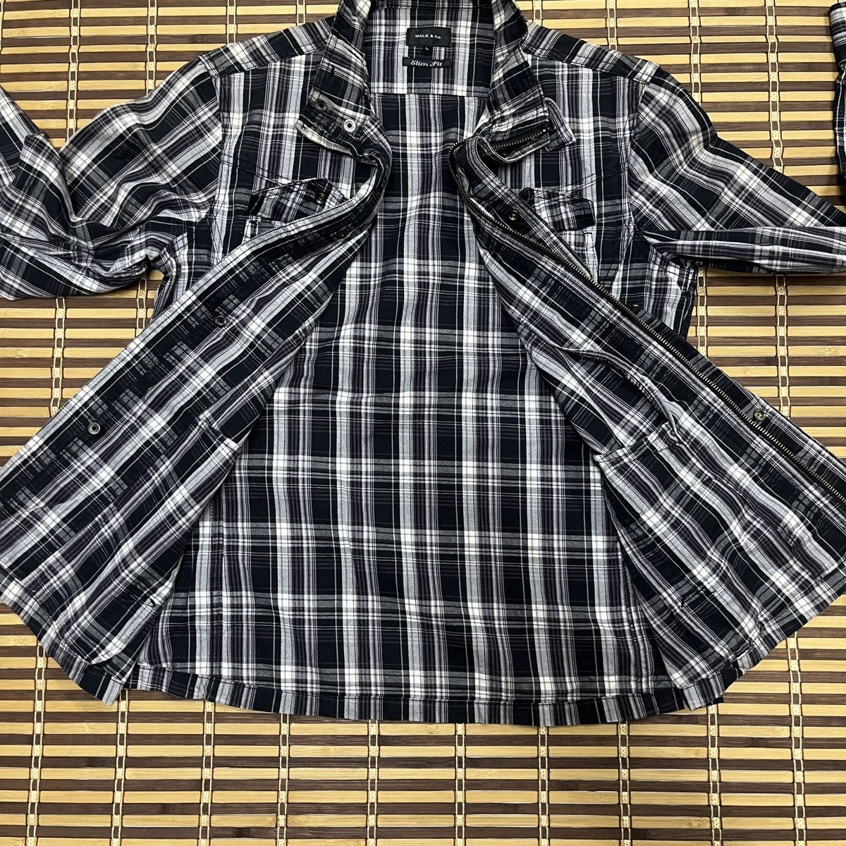 Vintage - Male & Co Slim Fit Flannel Matsuda Shirt Zipper - 13