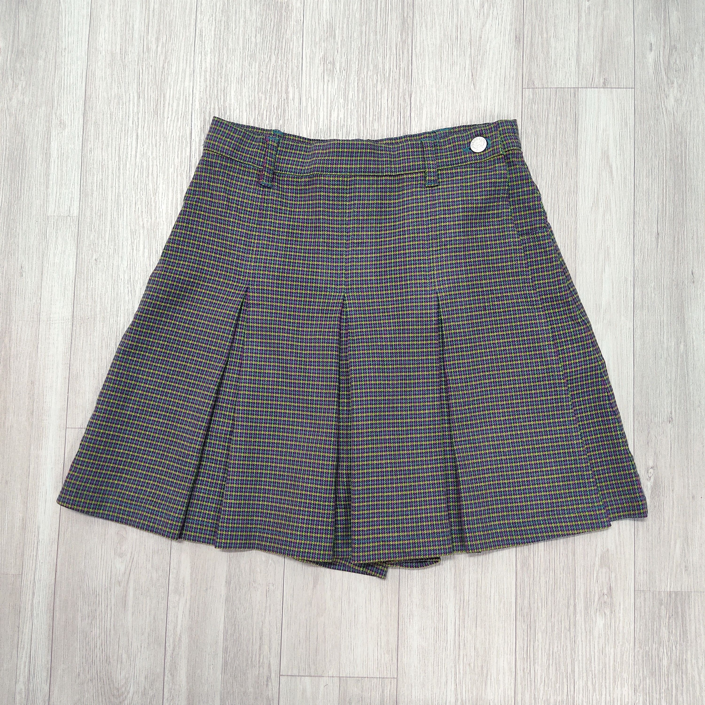 Japanese Brand - ANGEL BLUE Pleated Tartan Checkers Short Pants Skirt - 2