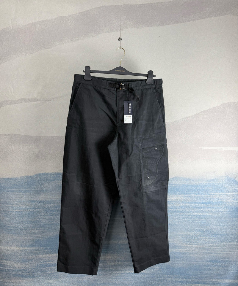 Dior Black Saddle Pocket Functional Button Cargo Pants - 1