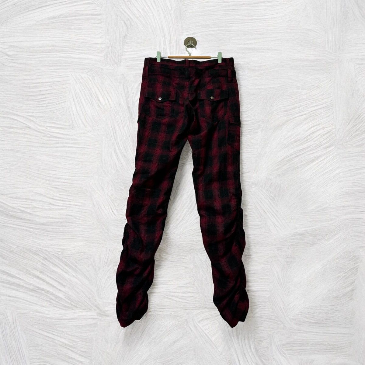 VINTAGE PLAID TARTAN DOUBLE FOCUS STACKED PANT - 2