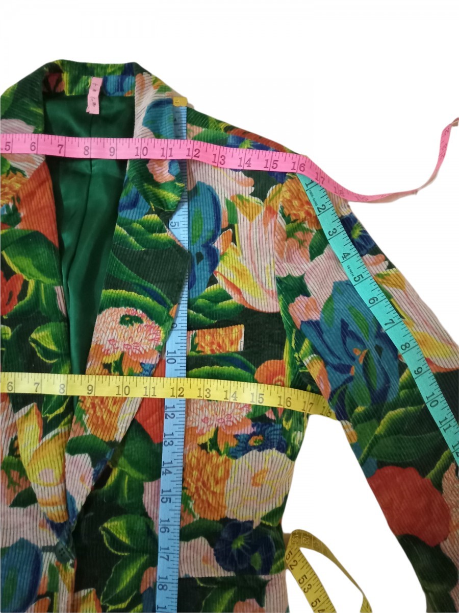 Vtg Floral Blazer Light Jacket Office Coat - 7