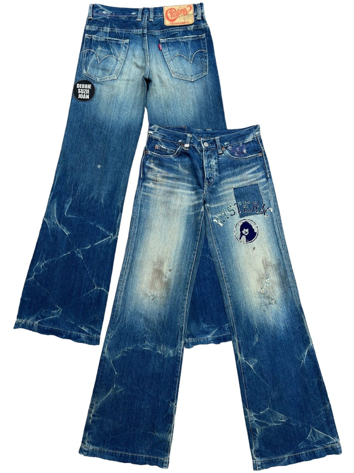 Hysteric Glamour Distressed Lowrise Flare Denim Jeans 29x32 - 1
