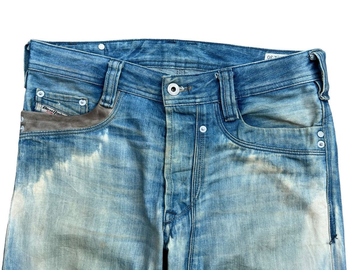 Vintage Diesel Leather Faded Distressed Denim Jeans 32x31 - 6