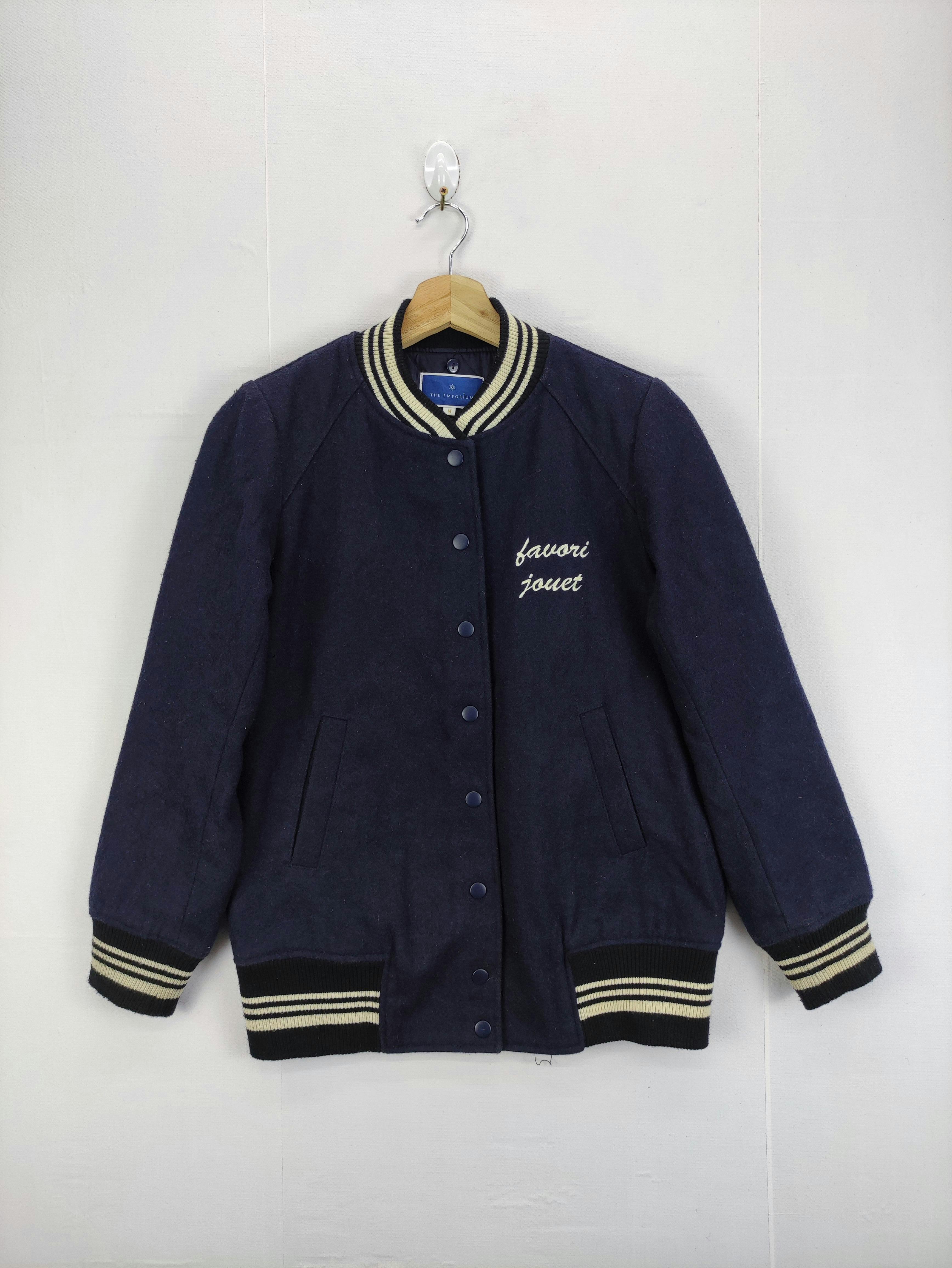 Vintage Varsity Wool Jacket Snap Button By The Emporium - 1