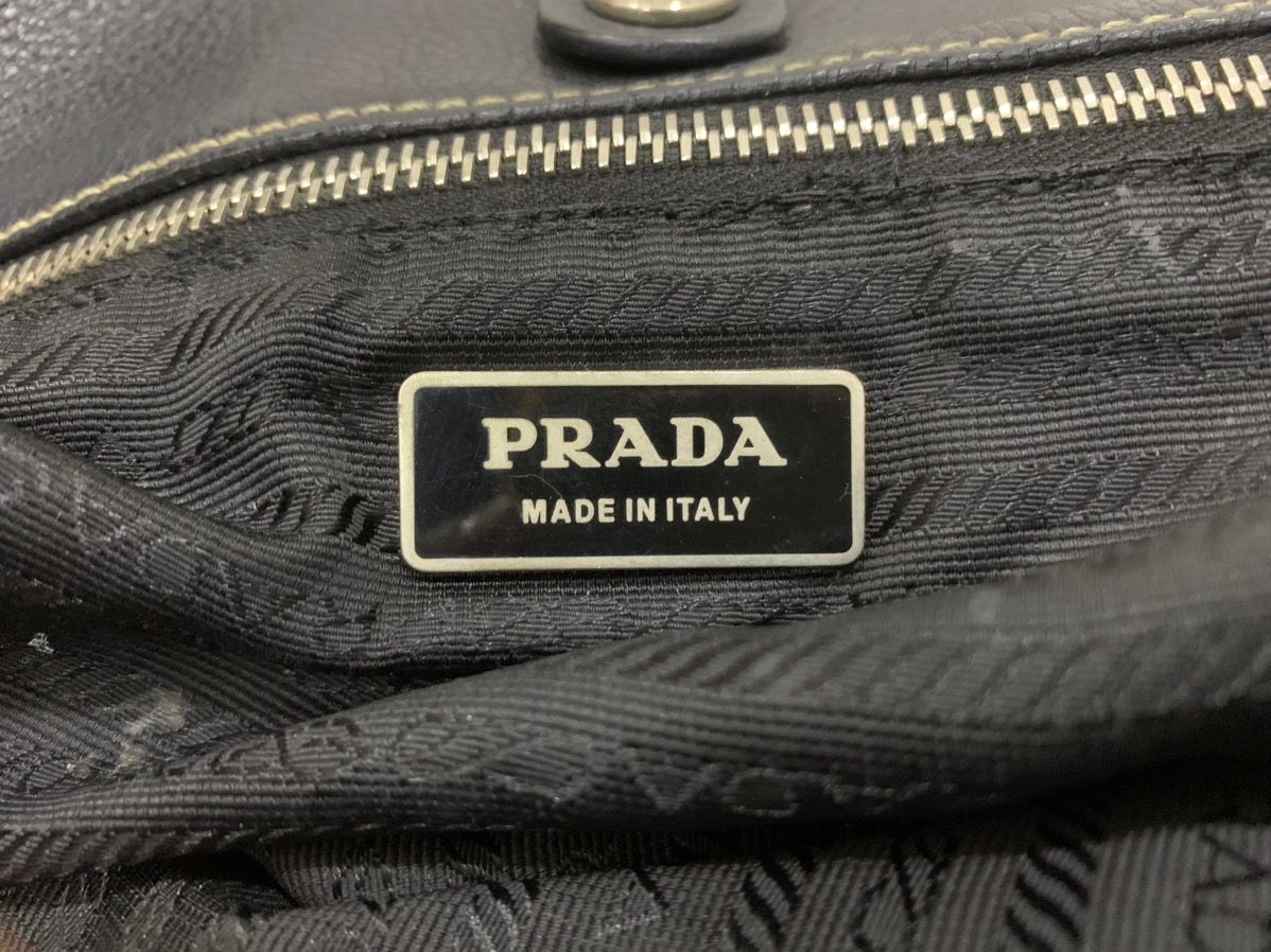 Authentic Prada black leather and nylon shoulder bag - 15
