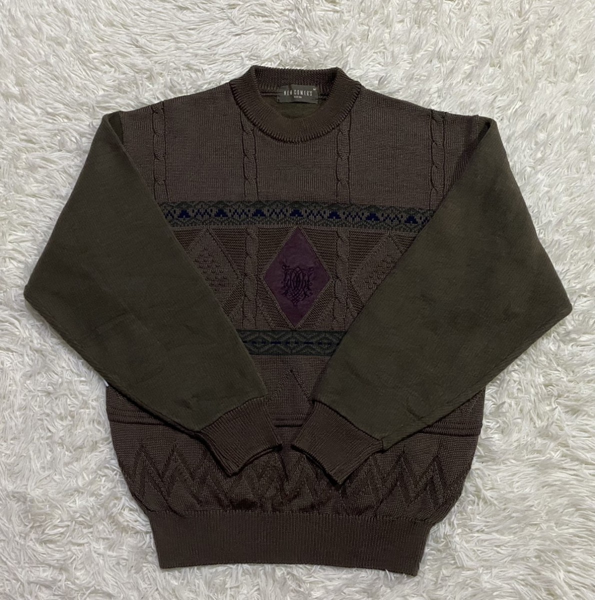 Coloured Cable Knit Sweater - New Comer's Wool Blend Cable Knit Sweater Pullover - 4