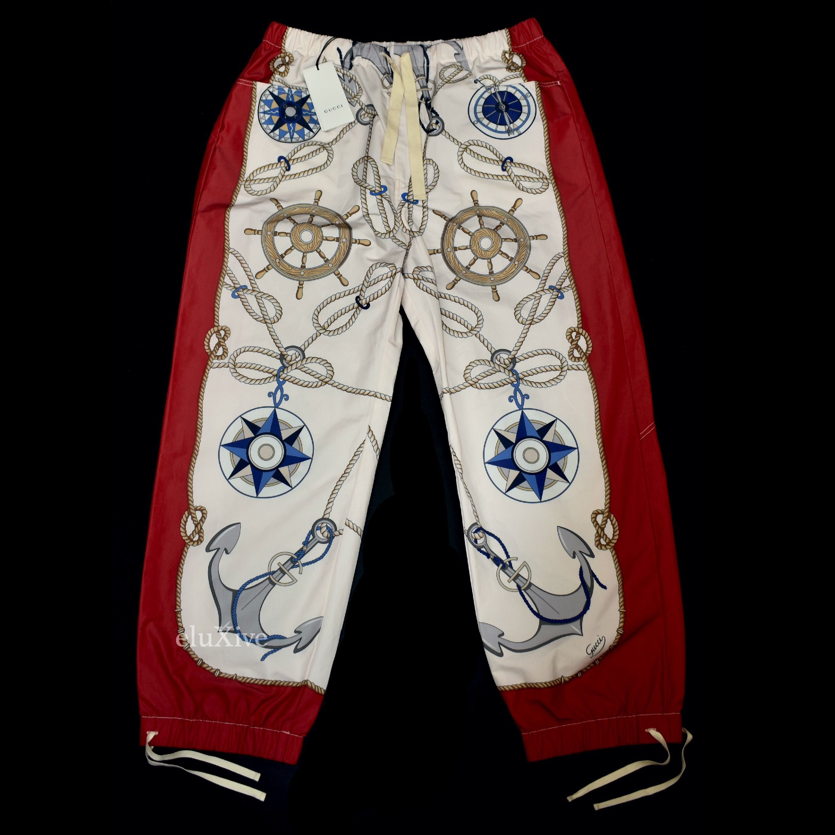 Gucci Nautical Print Heavy Nylon Track Pants NWT - 1