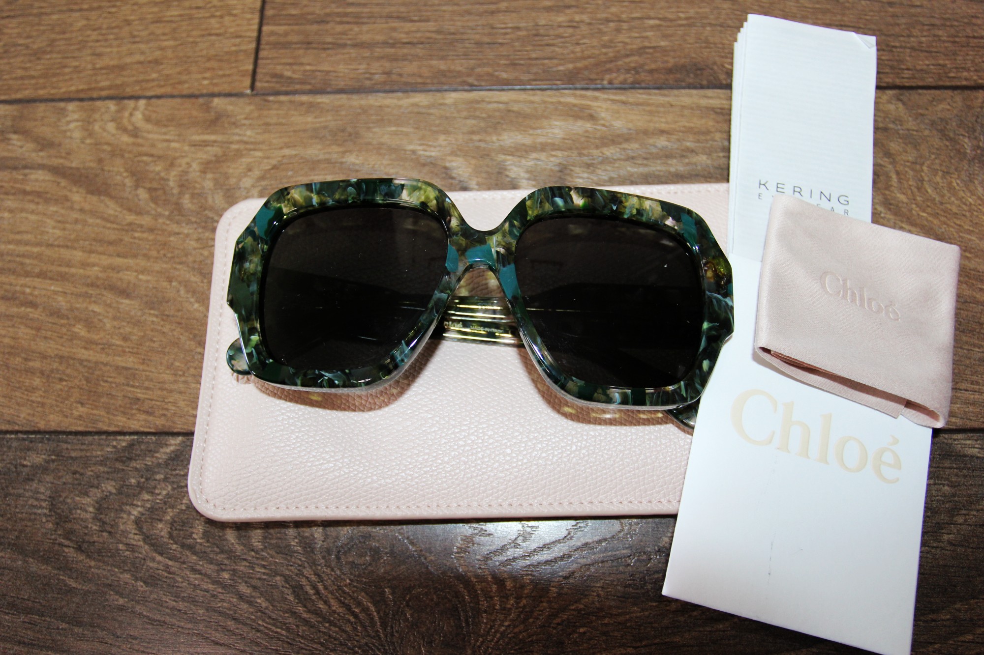 BNWT SS23 CHLOE RECYCLED ACETATE SQUARE SUNGLASSES - 2