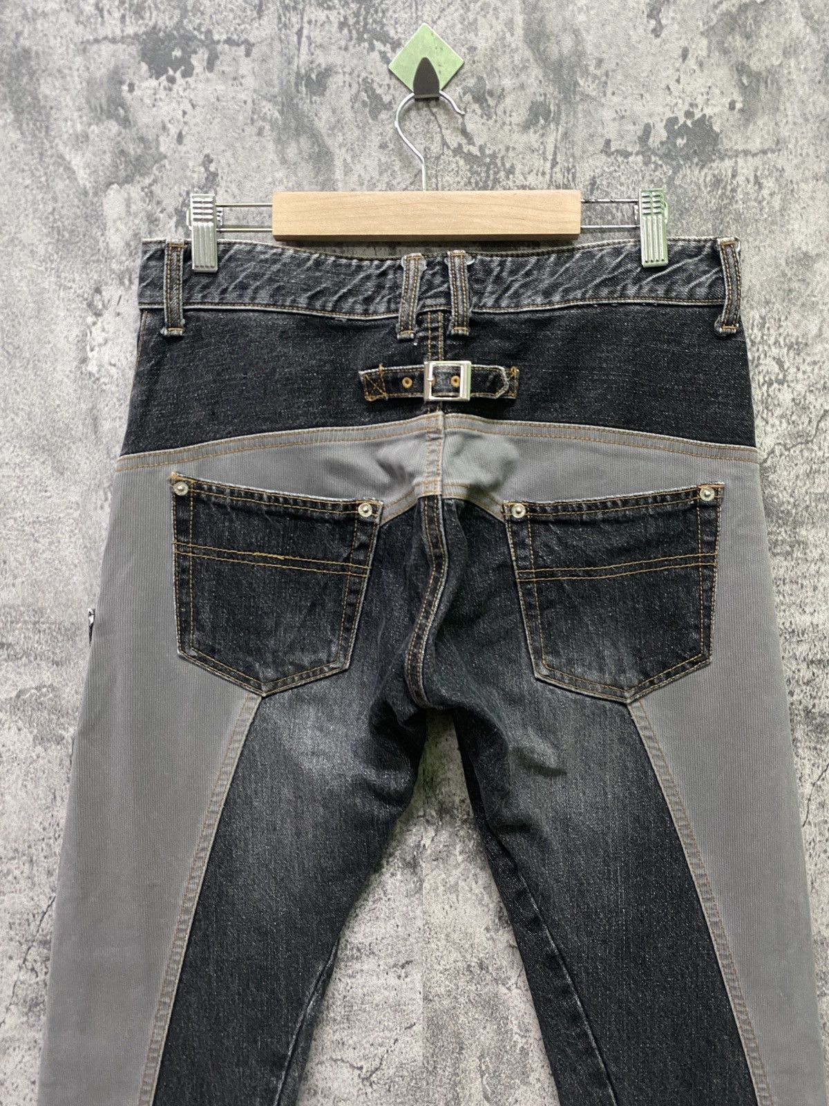 Designer - BETHPLACE Reconstructed Jean and Corduroy Buckle Denim - 11