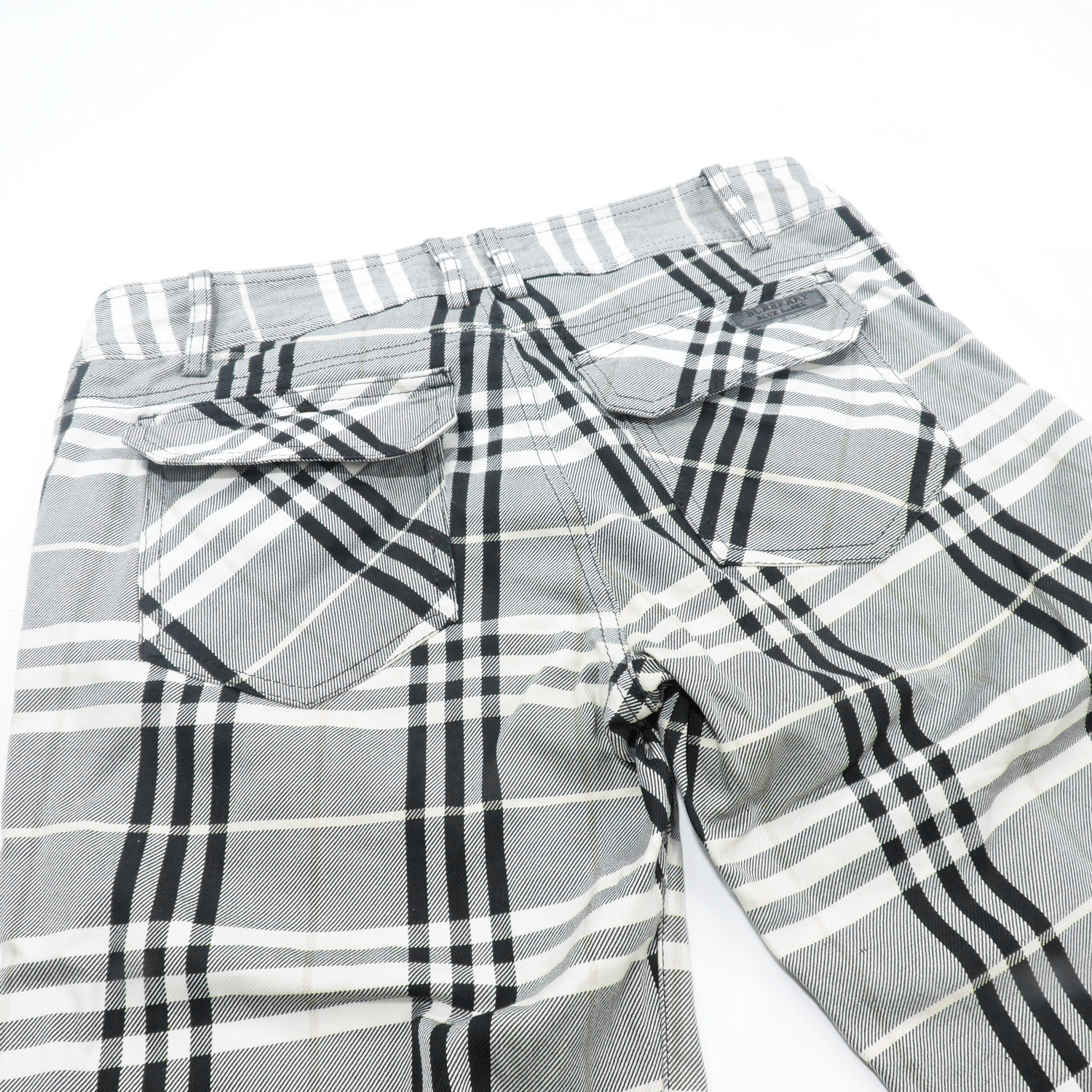 BURBERRY BLUE LABEL NOVA CHECK GREY BLACK LONG PANTS - 15