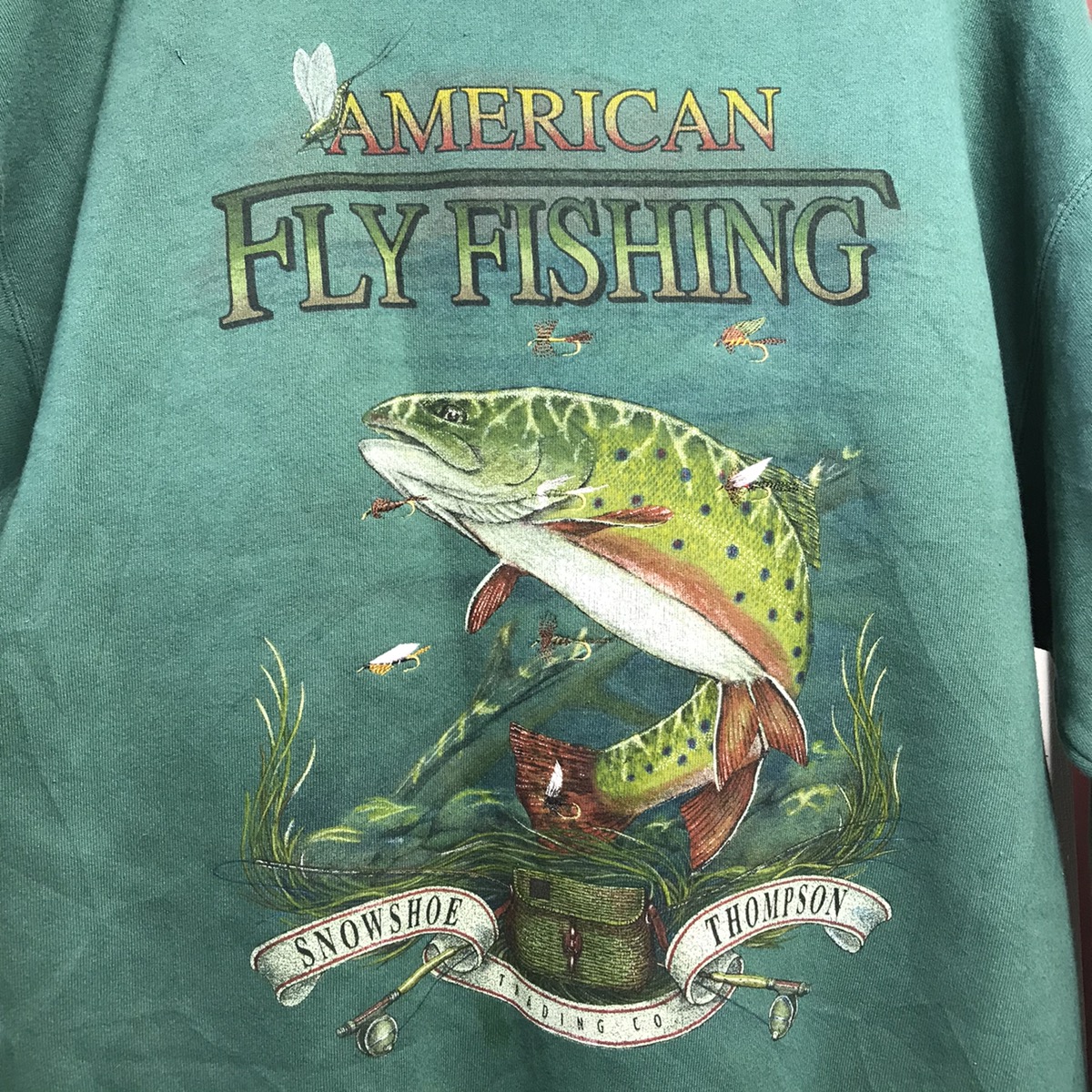 Other Designers Vintage - Vintage Snowshoe Thompson American Fishing  Sweatshirt, dergarment