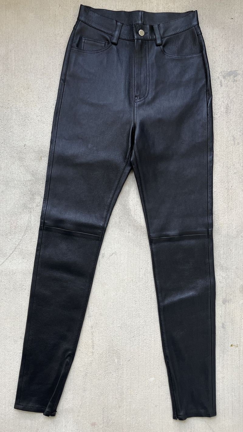 John Elliott Leather Ryder Hi Rise Pants Black Size Small - 1